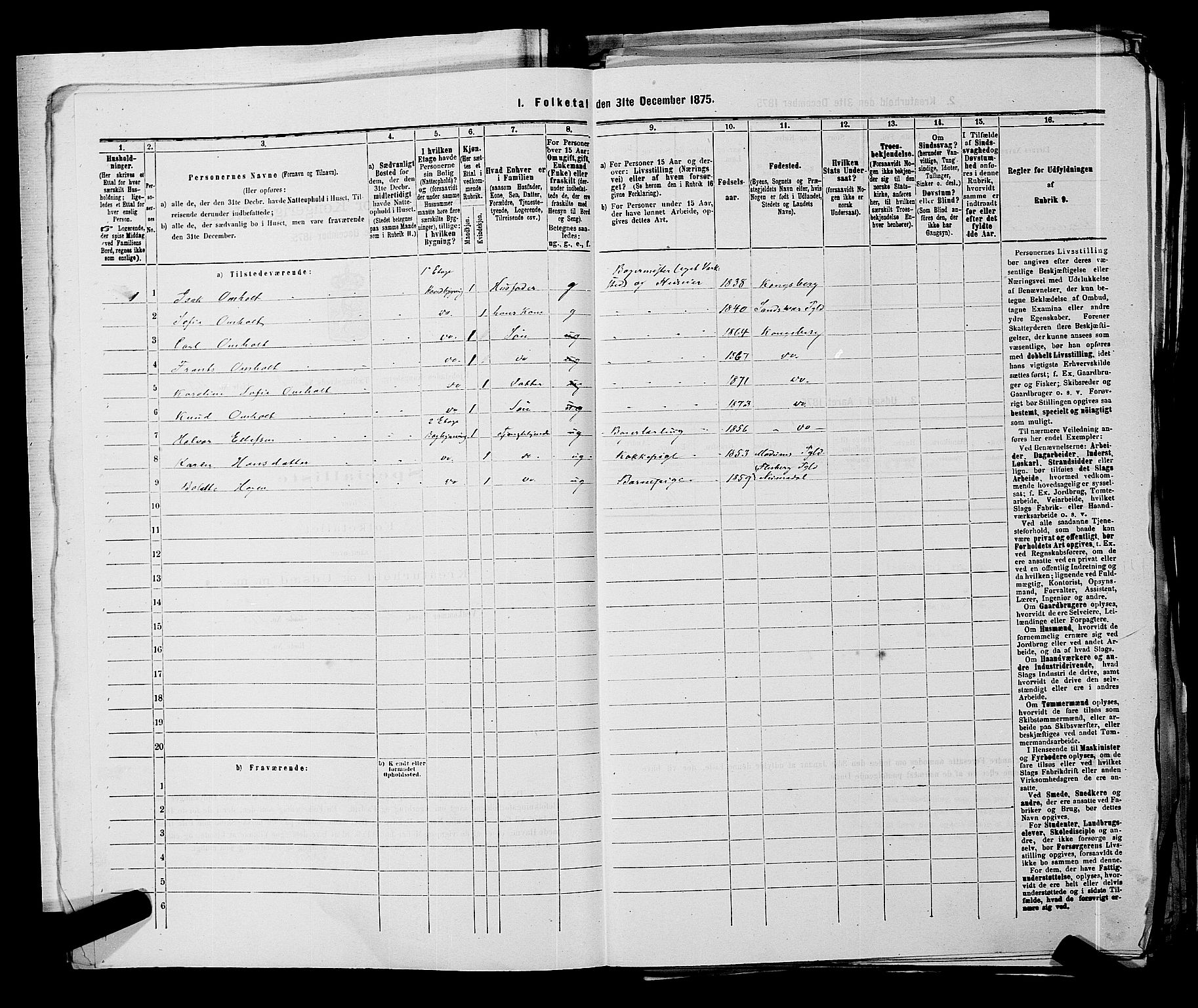 SAKO, 1875 census for 0604B Kongsberg/Kongsberg, 1875, p. 387