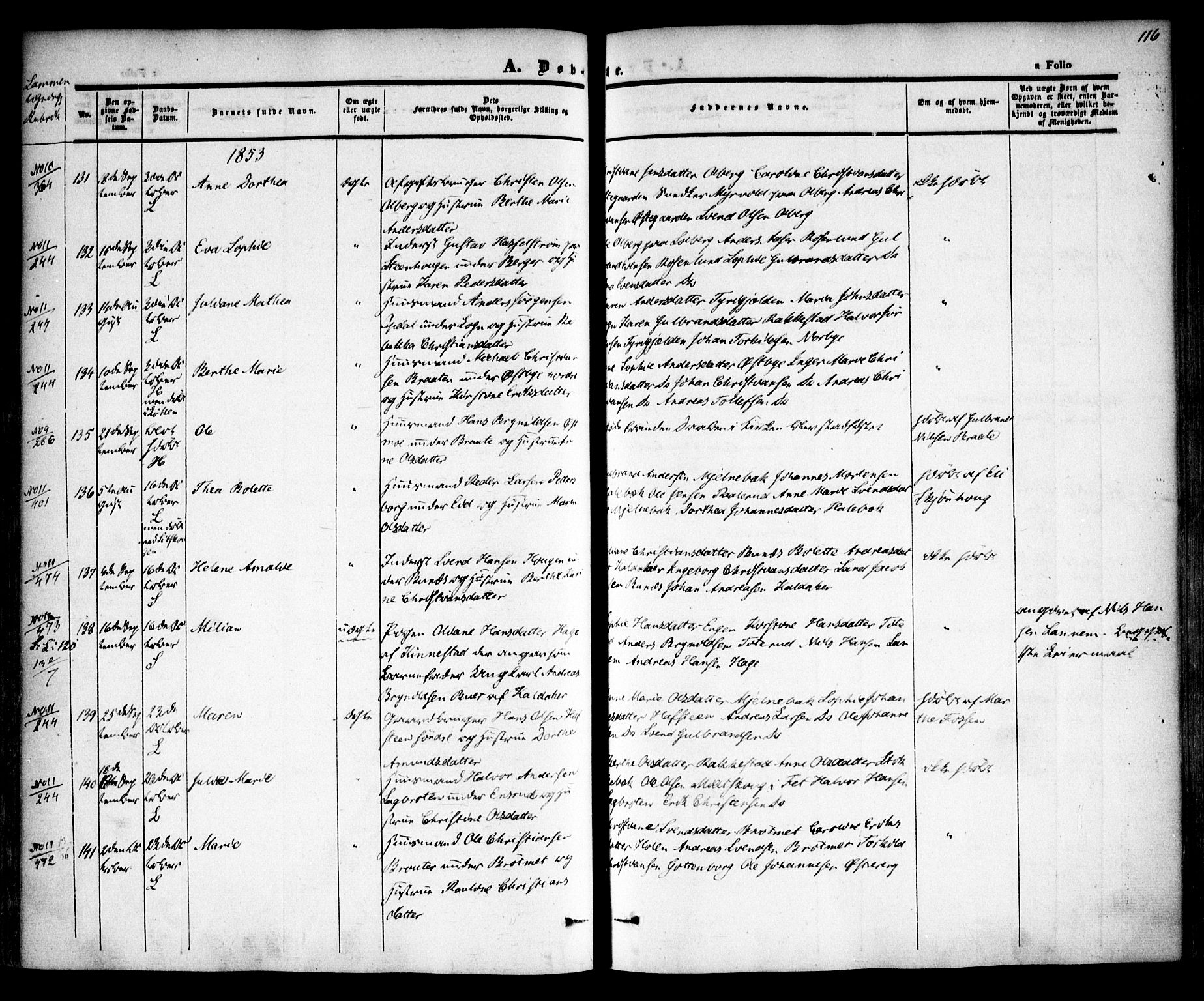 Høland prestekontor Kirkebøker, AV/SAO-A-10346a/F/Fa/L0009: Parish register (official) no. I 9, 1846-1853, p. 116