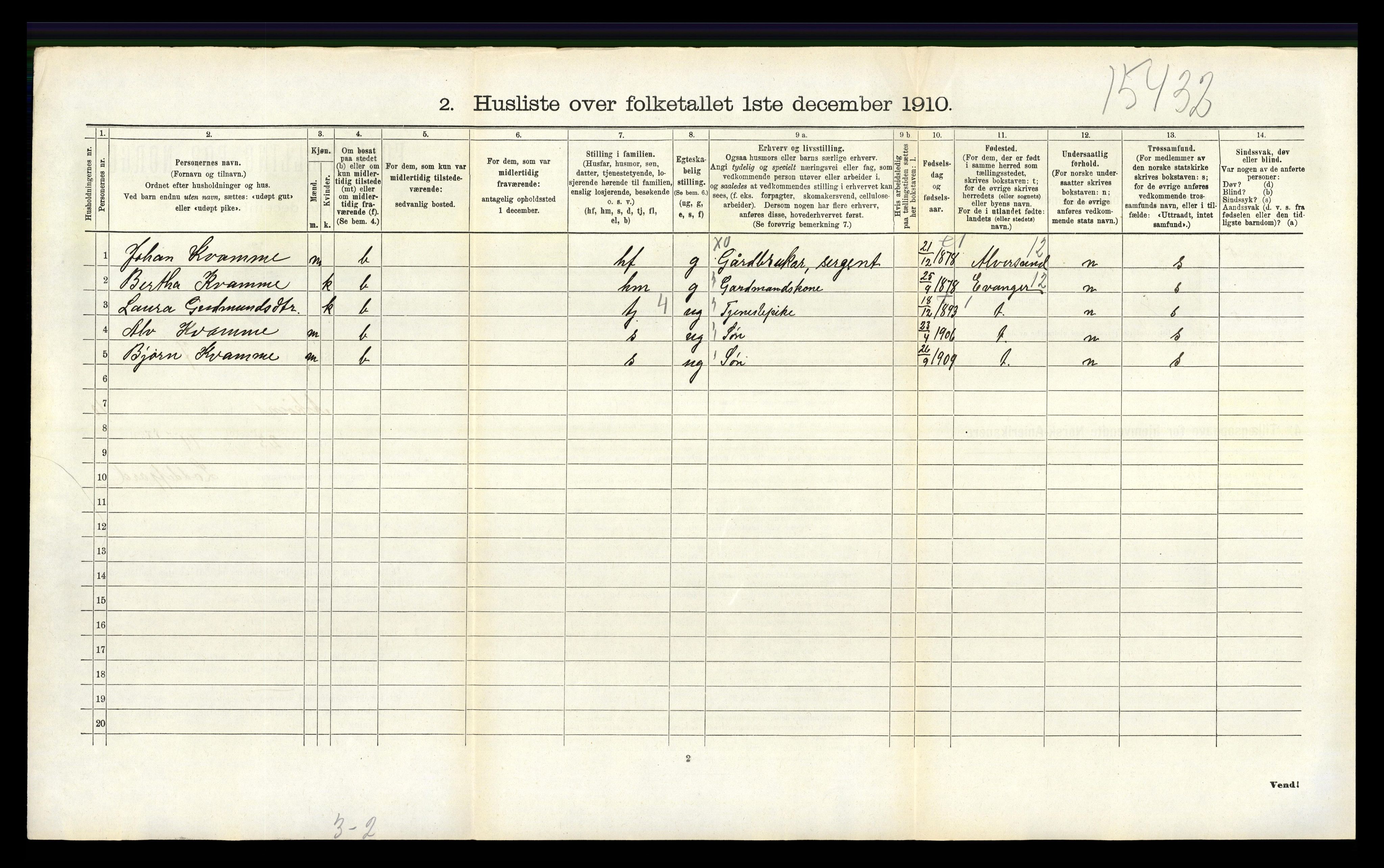 RA, 1910 census for Askøy, 1910, p. 1611