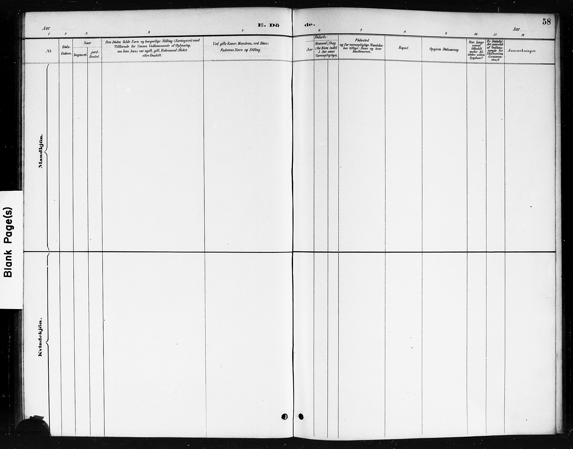 Skjeberg prestekontor Kirkebøker, SAO/A-10923/F/Fb/L0001: Parish register (official) no. II 1, 1886-1894, p. 58