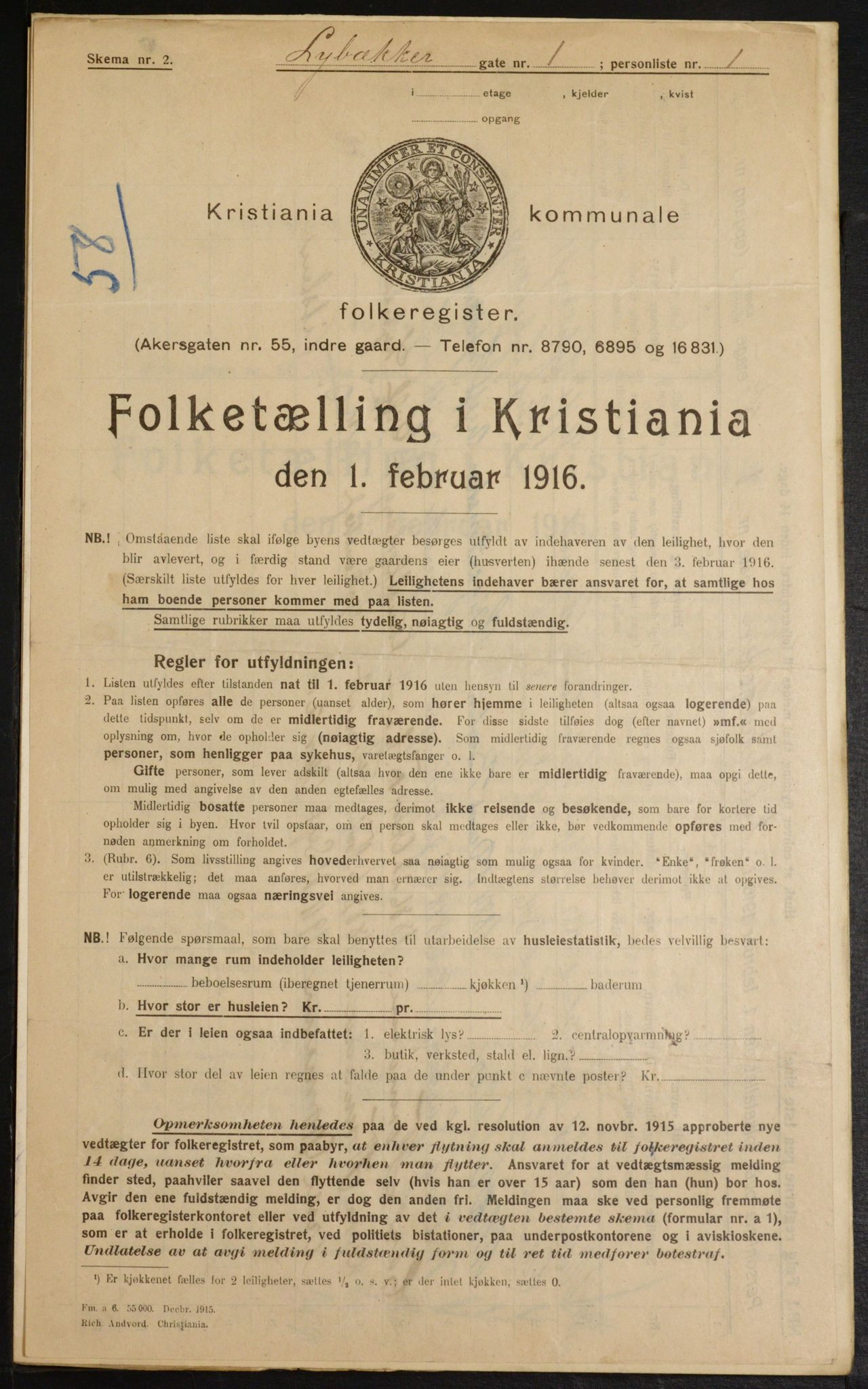 OBA, Municipal Census 1916 for Kristiania, 1916, p. 59737