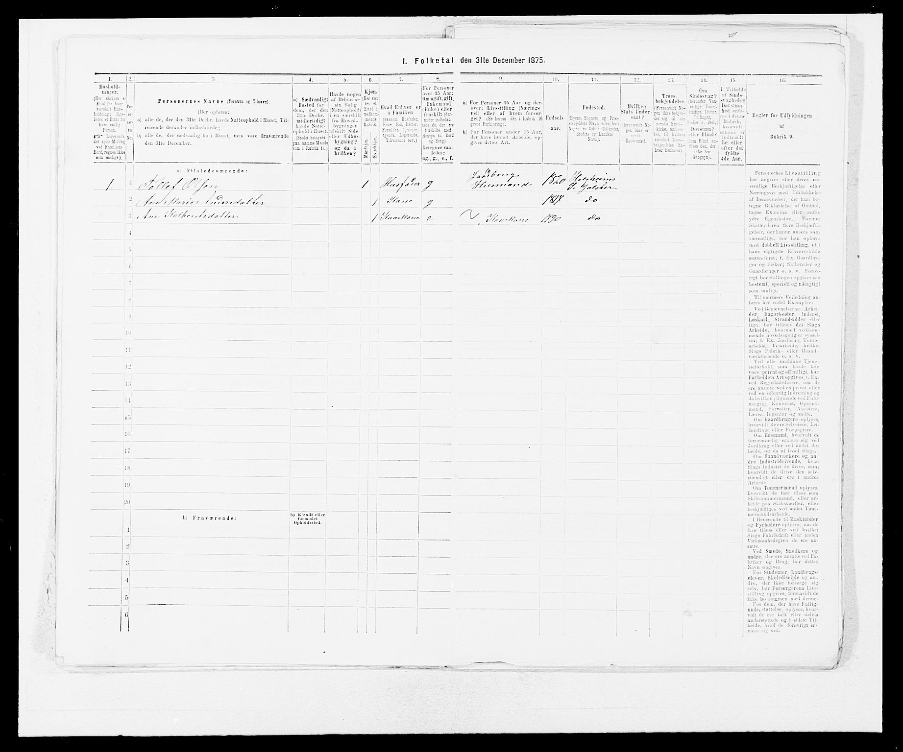 SAB, 1875 census for 1431P Jølster, 1875, p. 293