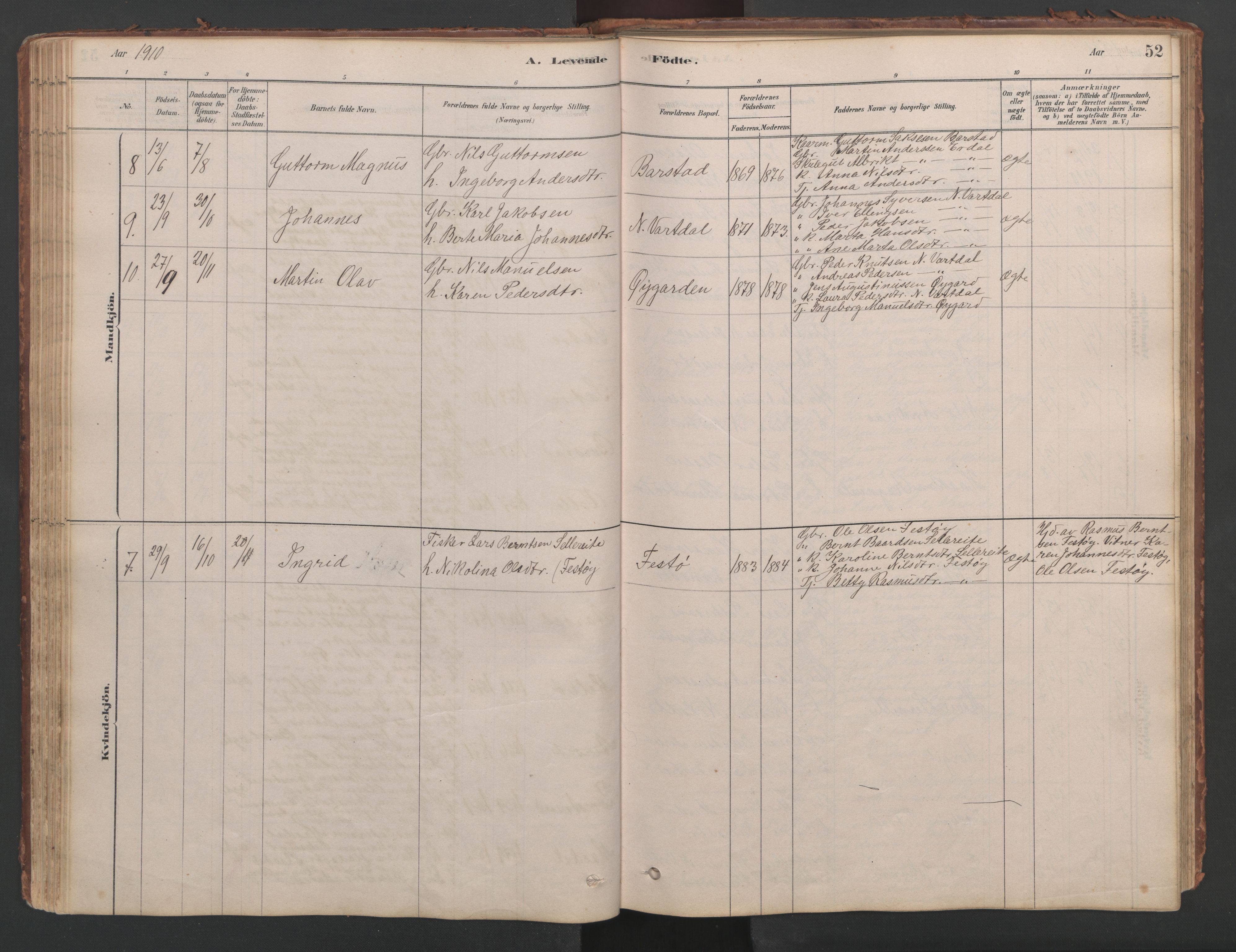 Ministerialprotokoller, klokkerbøker og fødselsregistre - Møre og Romsdal, AV/SAT-A-1454/514/L0201: Parish register (copy) no. 514C01, 1878-1919, p. 52