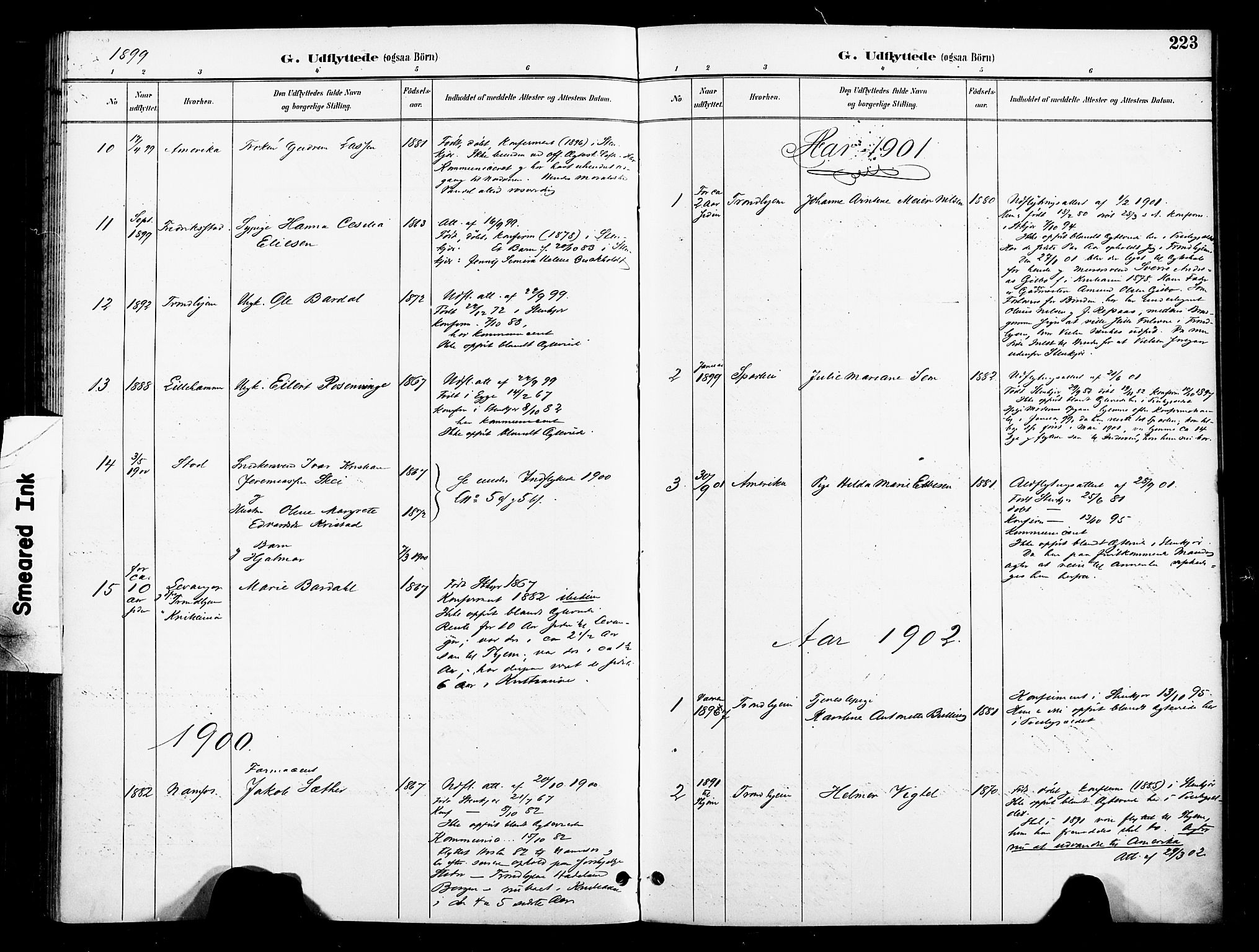 Ministerialprotokoller, klokkerbøker og fødselsregistre - Nord-Trøndelag, SAT/A-1458/739/L0372: Parish register (official) no. 739A04, 1895-1903, p. 223
