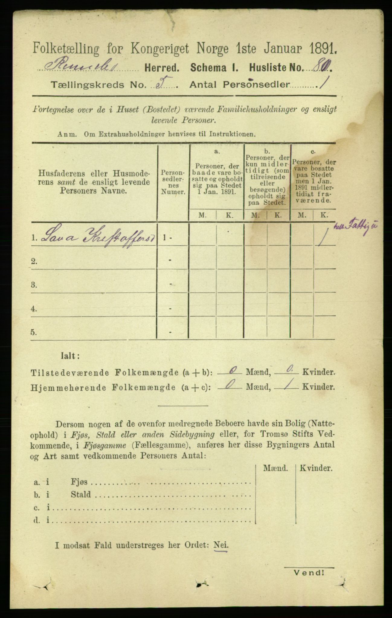 RA, 1891 census for 1635 Rennebu, 1891, p. 2641