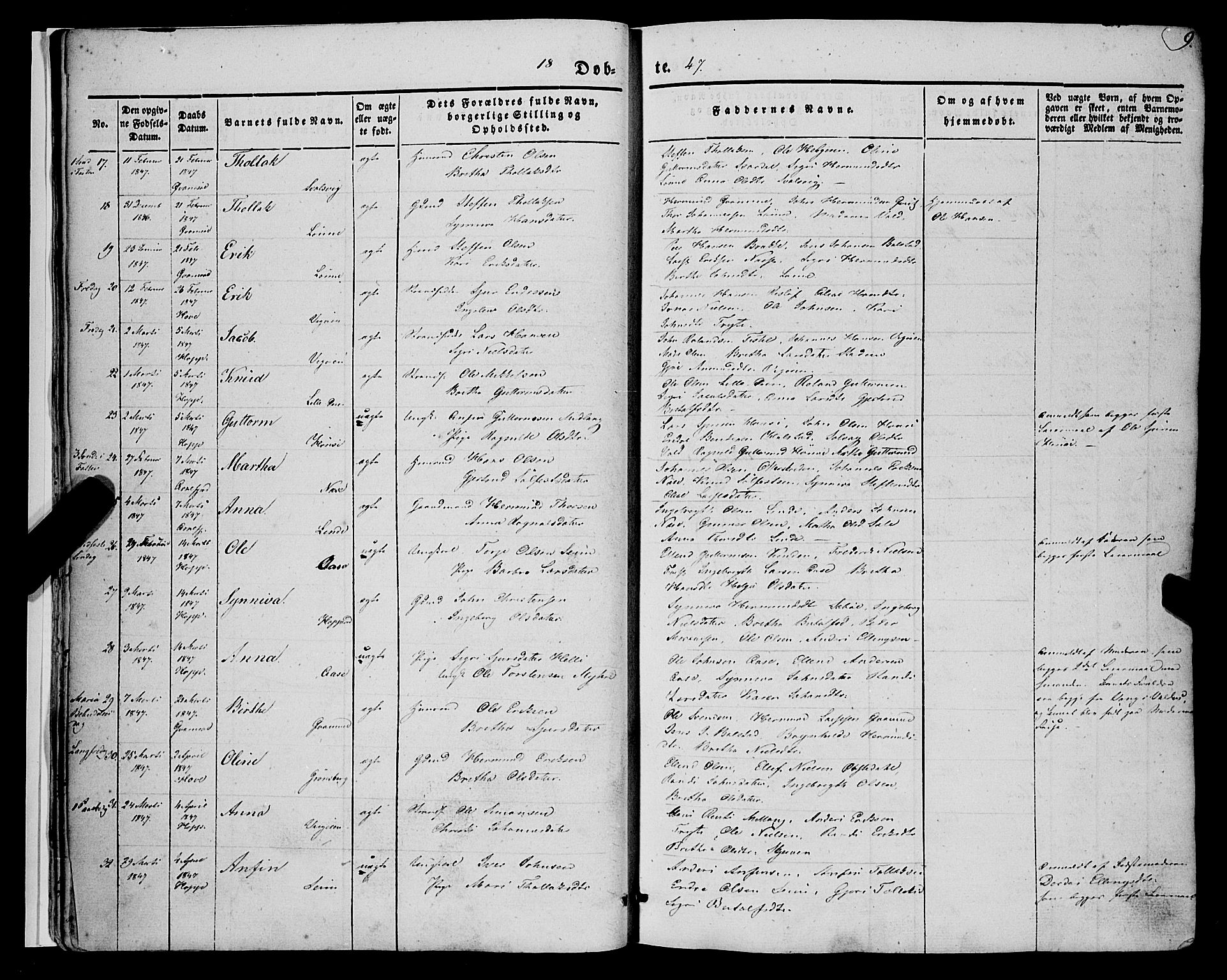 Vik sokneprestembete, AV/SAB-A-81501/H/Haa/Haaa/L0008: Parish register (official) no. A 8, 1846-1865, p. 9