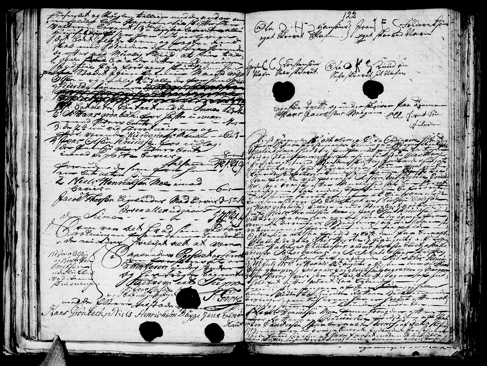 Helgeland sorenskriveri, AV/SAT-A-0004/3/3A/L0041: Konseptprotokoll 26, 1758, p. 121b-122a