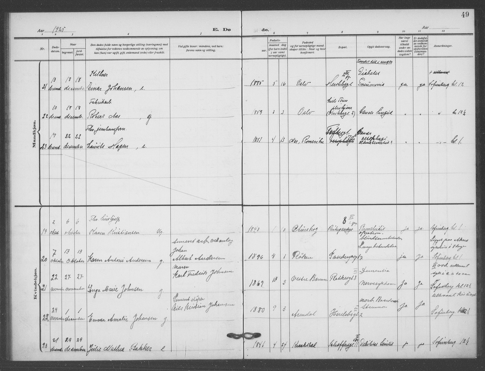 Matteus prestekontor Kirkebøker, AV/SAO-A-10870/F/Fa/L0004: Parish register (official) no. 4, 1917-1938, p. 49