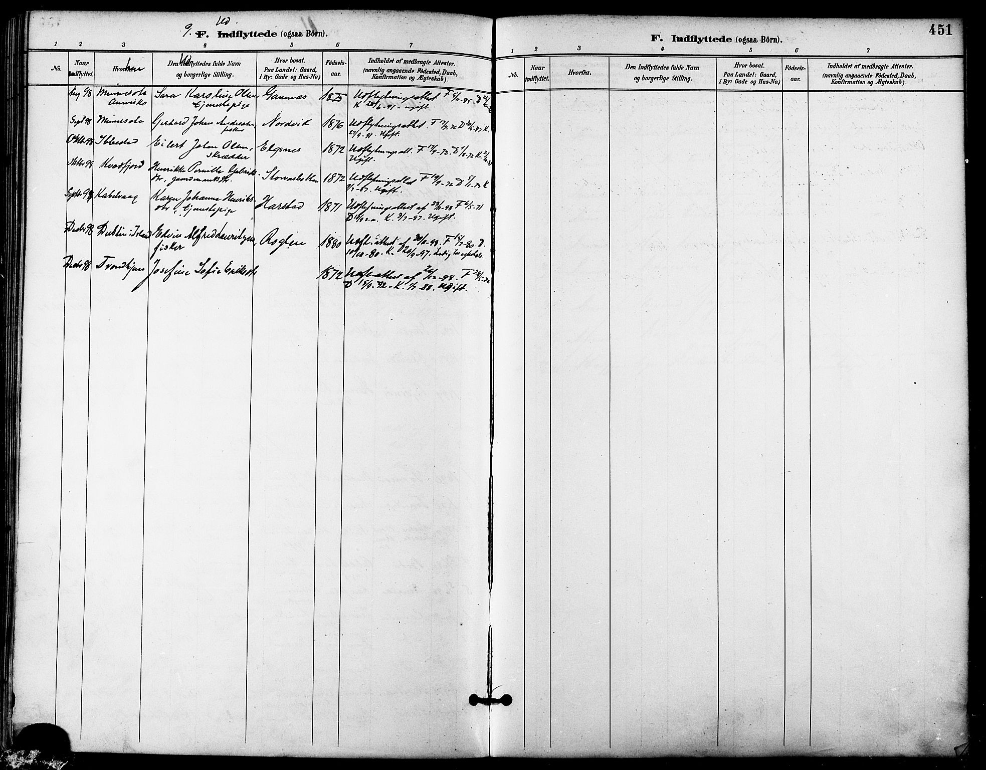 Trondenes sokneprestkontor, SATØ/S-1319/H/Ha/L0016kirke: Parish register (official) no. 16, 1890-1898, p. 451