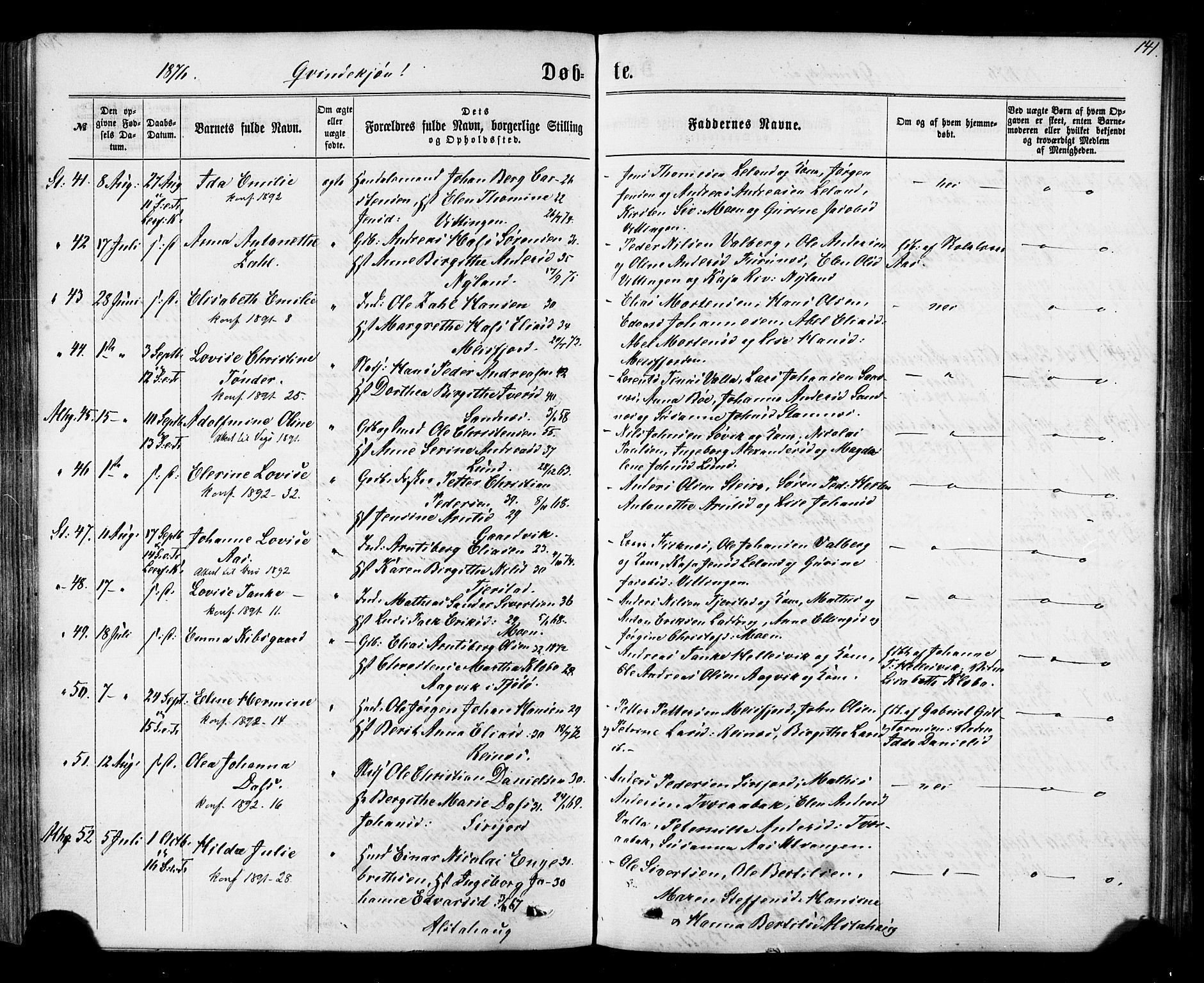 Ministerialprotokoller, klokkerbøker og fødselsregistre - Nordland, AV/SAT-A-1459/830/L0449: Parish register (official) no. 830A13, 1866-1886, p. 141