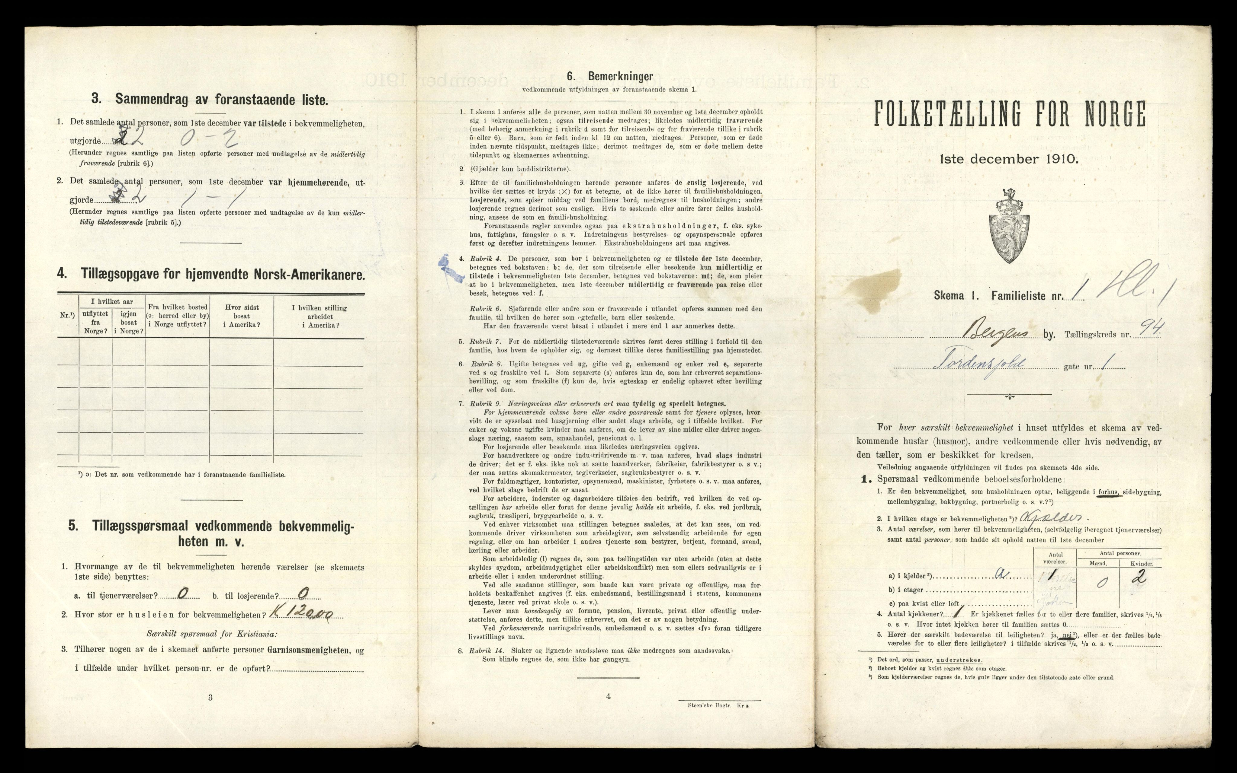 RA, 1910 census for Bergen, 1910, p. 32843