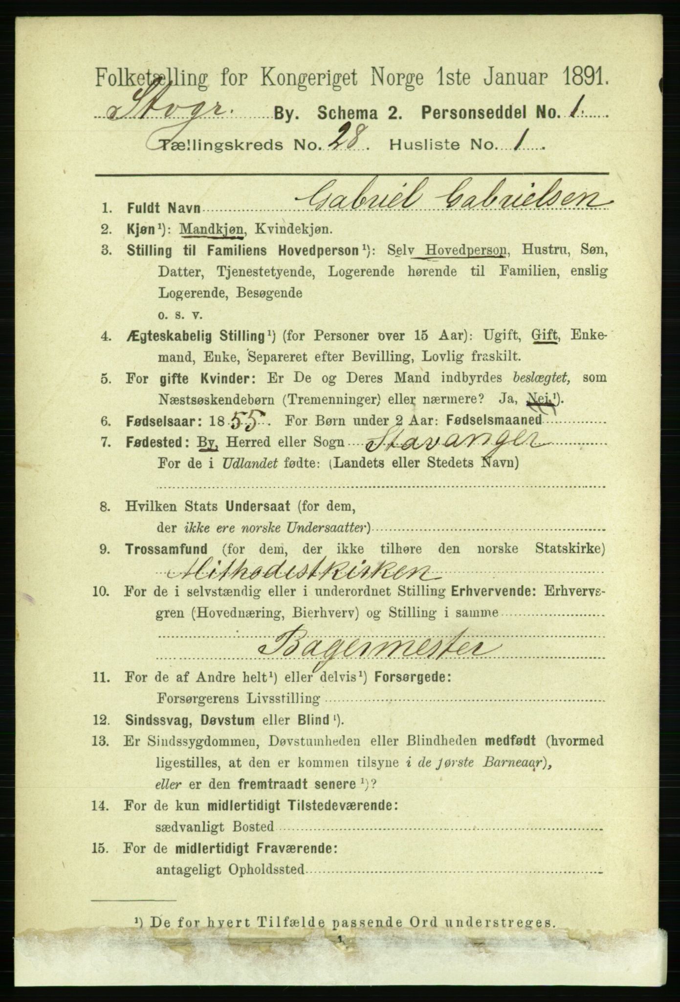 RA, 1891 census for 1103 Stavanger, 1891, p. 29153