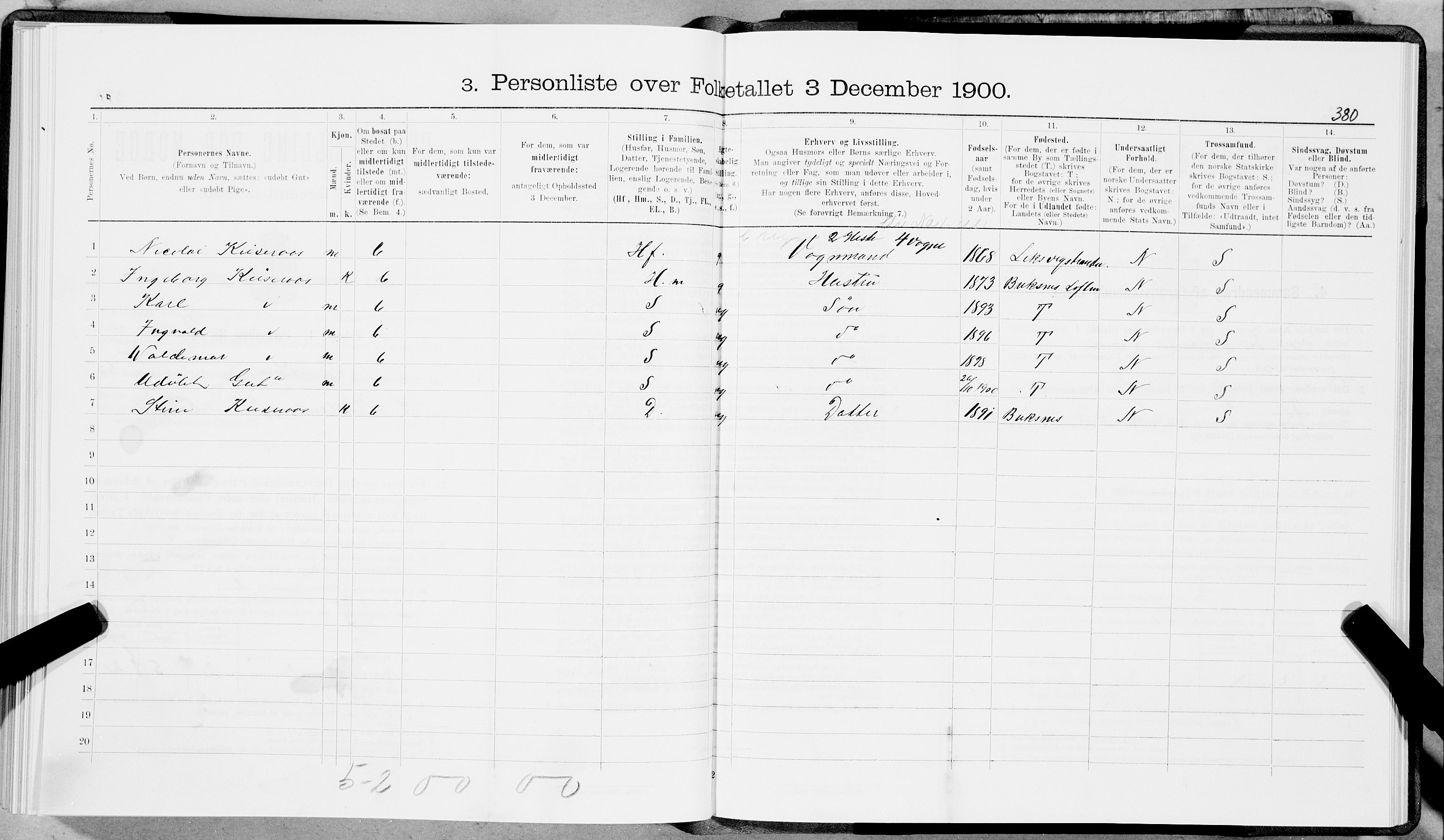 SAT, 1900 census for Trondheim, 1900, p. 11686