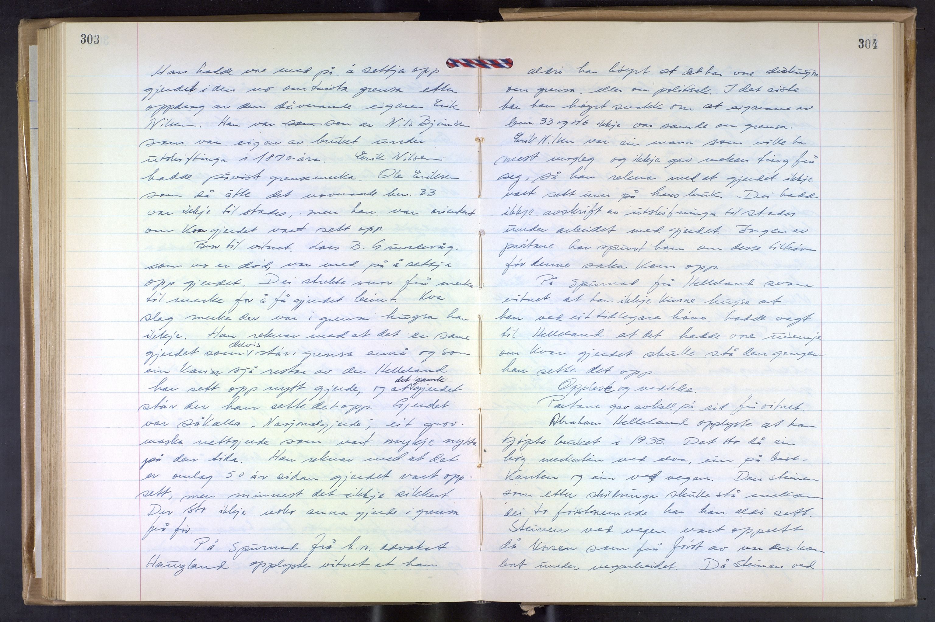 Hordaland jordskiftedøme - VII Indre Sunnhordland jordskiftedistrikt, AV/SAB-A-7401/A/Aa/L0031: Forhandlingsprotokoll, 1960-1967, p. 303-304