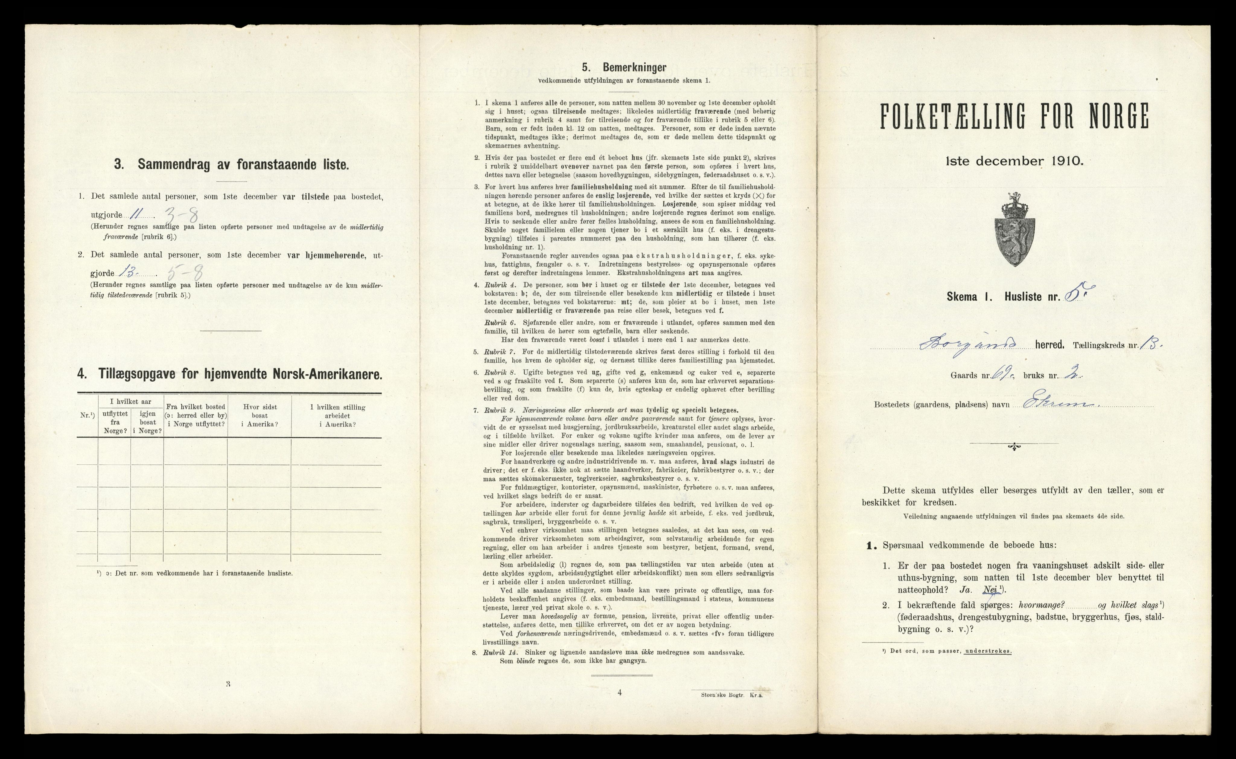 RA, 1910 census for Borgund, 1910, p. 1035