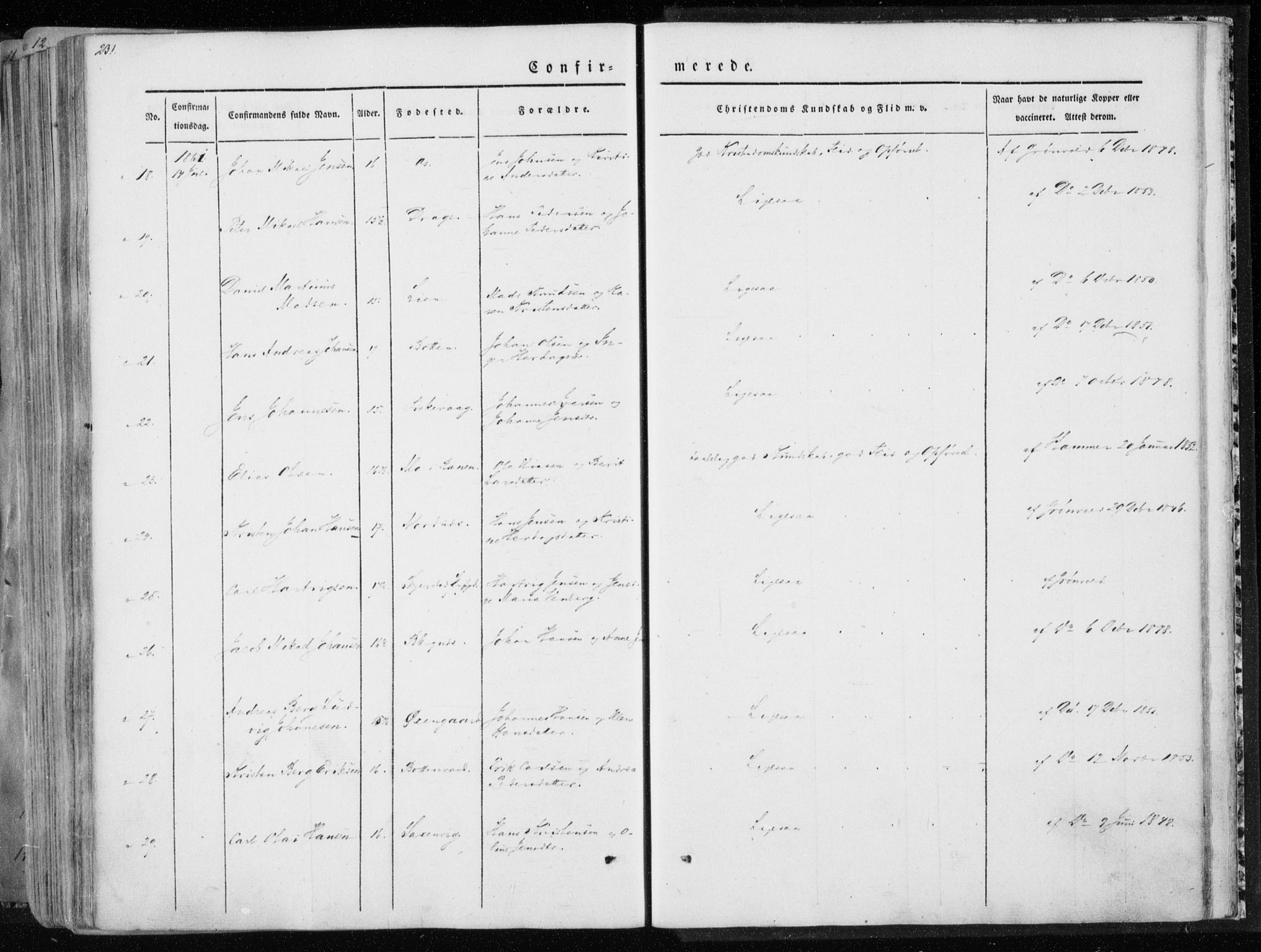 Ministerialprotokoller, klokkerbøker og fødselsregistre - Nordland, AV/SAT-A-1459/847/L0666: Parish register (official) no. 847A06, 1842-1871, p. 231