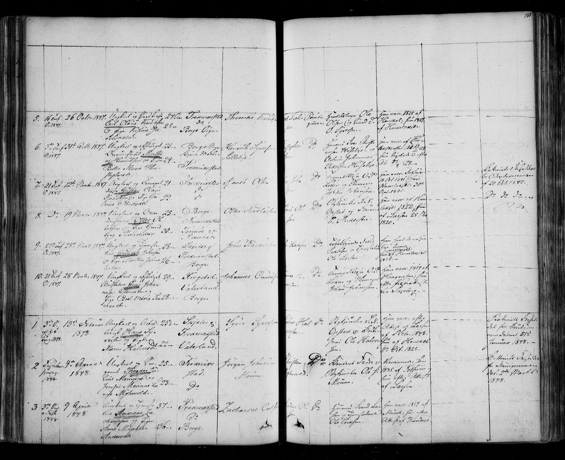 Fredrikstad prestekontor Kirkebøker, SAO/A-11082/F/Fa/L0005: Parish register (official) no. 5, 1835-1856, p. 130