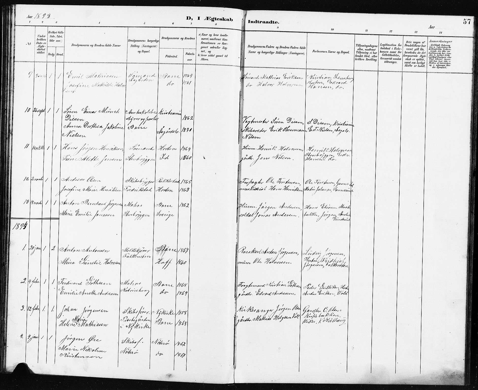 Borre kirkebøker, AV/SAKO-A-338/G/Ga/L0004: Parish register (copy) no. I 4, 1892-1913, p. 57