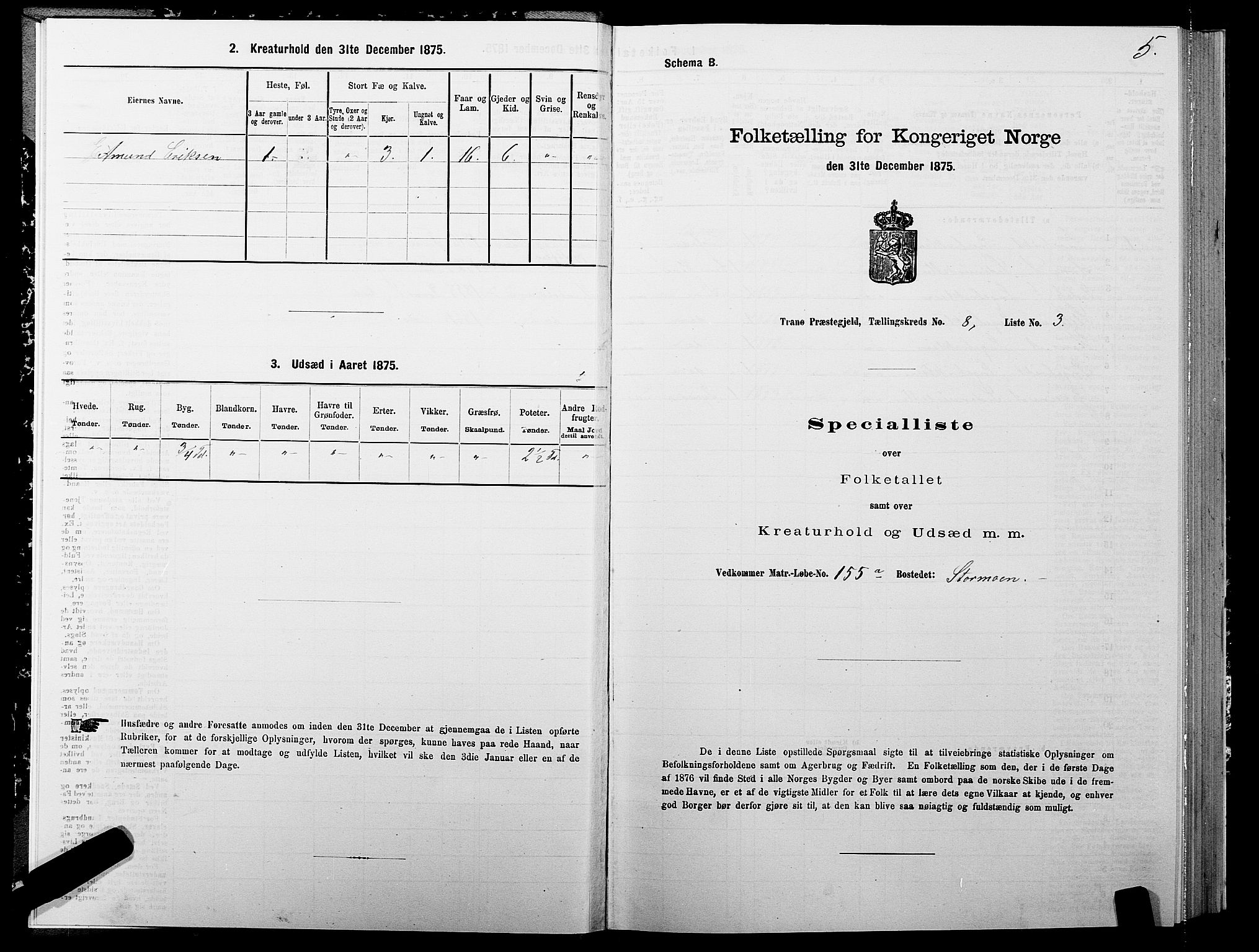 SATØ, 1875 census for 1927P Tranøy, 1875, p. 4005