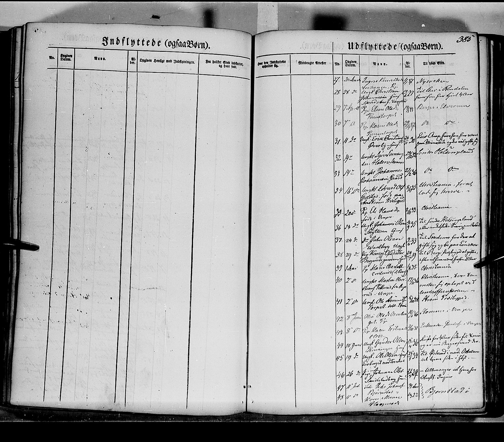 Grue prestekontor, SAH/PREST-036/H/Ha/Haa/L0008: Parish register (official) no. 8, 1847-1858, p. 385