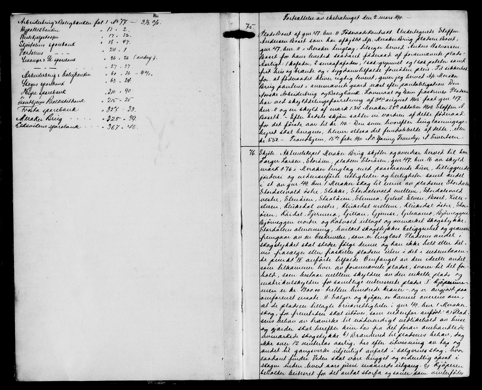 Stjør- og Verdal sorenskriveri, AV/SAT-A-4167/1/2/2C/L0041: Mortgage book no. 9, 1911-1913