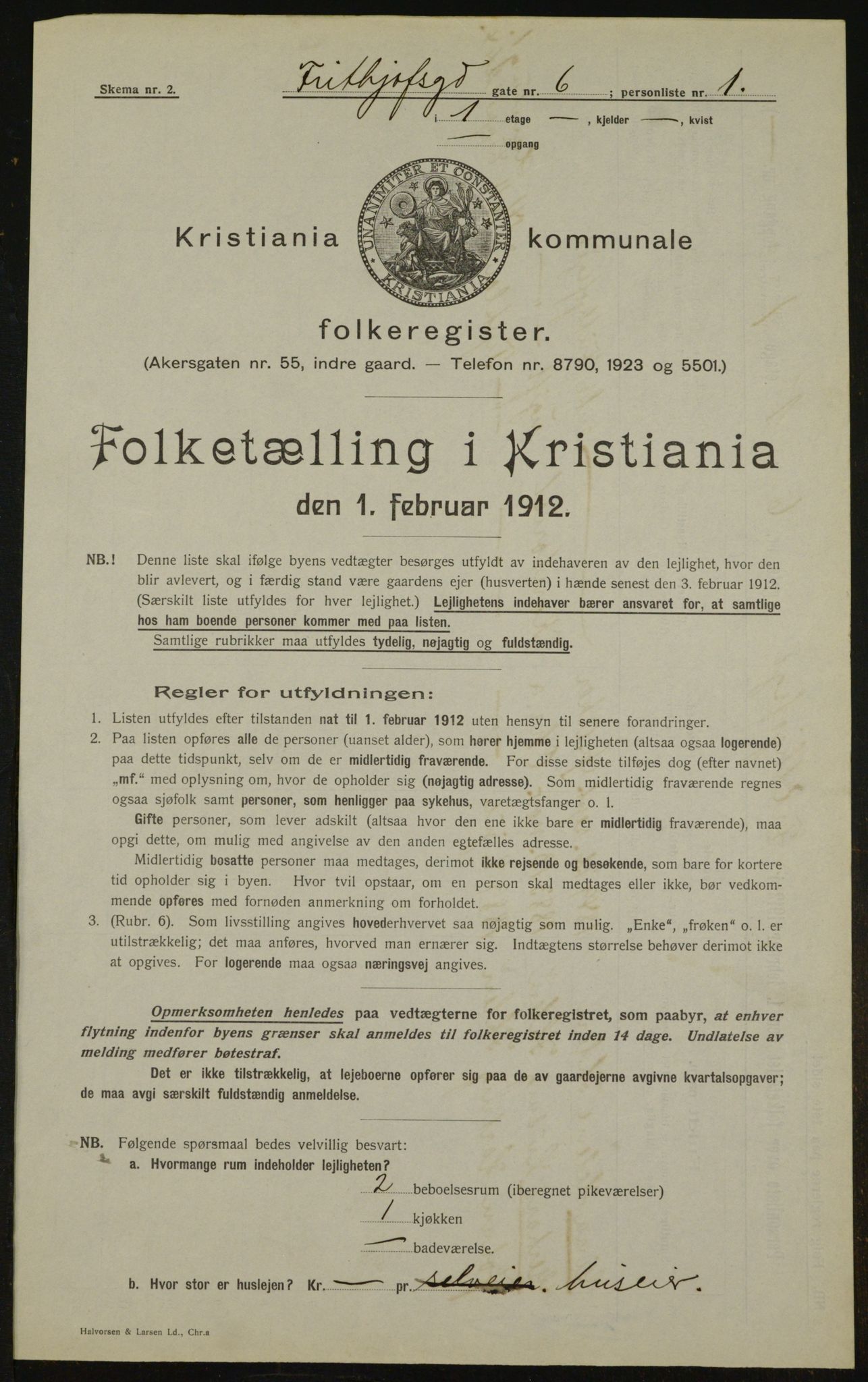 OBA, Municipal Census 1912 for Kristiania, 1912, p. 26714