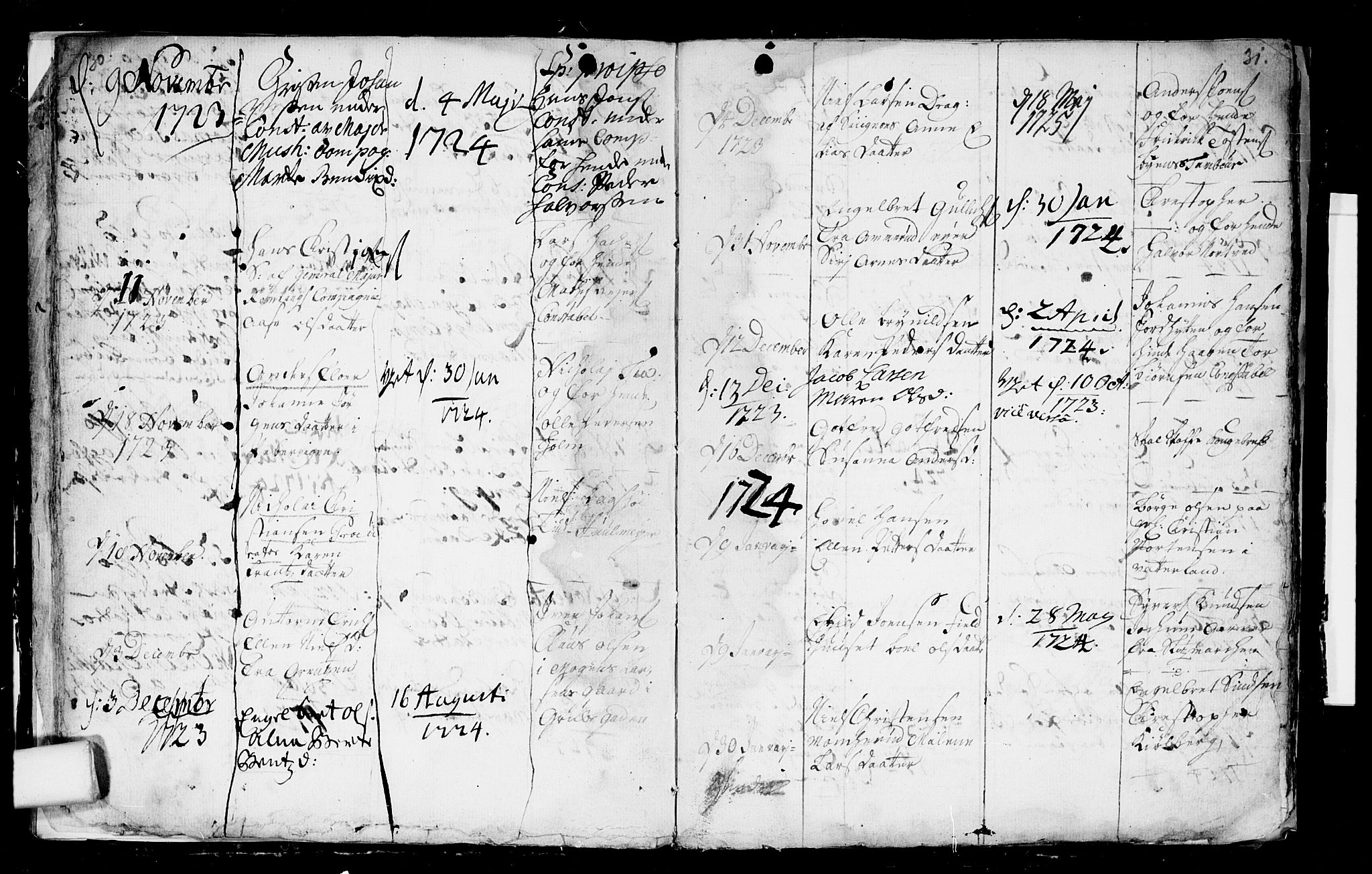 Aker prestekontor kirkebøker, AV/SAO-A-10861/F/L0003: Parish register (official) no. 3, 1723-1731, p. 30-31