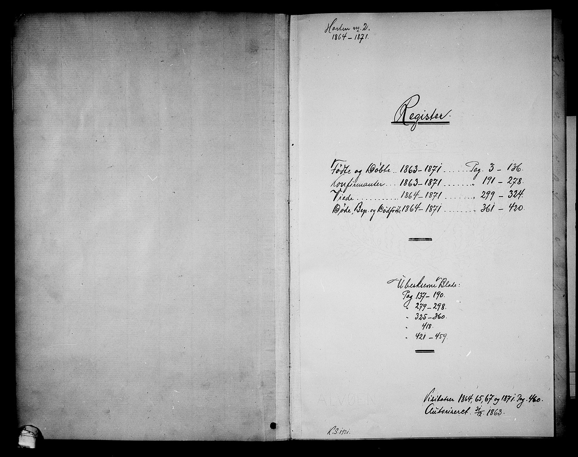Horten kirkebøker, SAKO/A-348/G/Ga/L0002: Parish register (copy) no. 2, 1864-1871