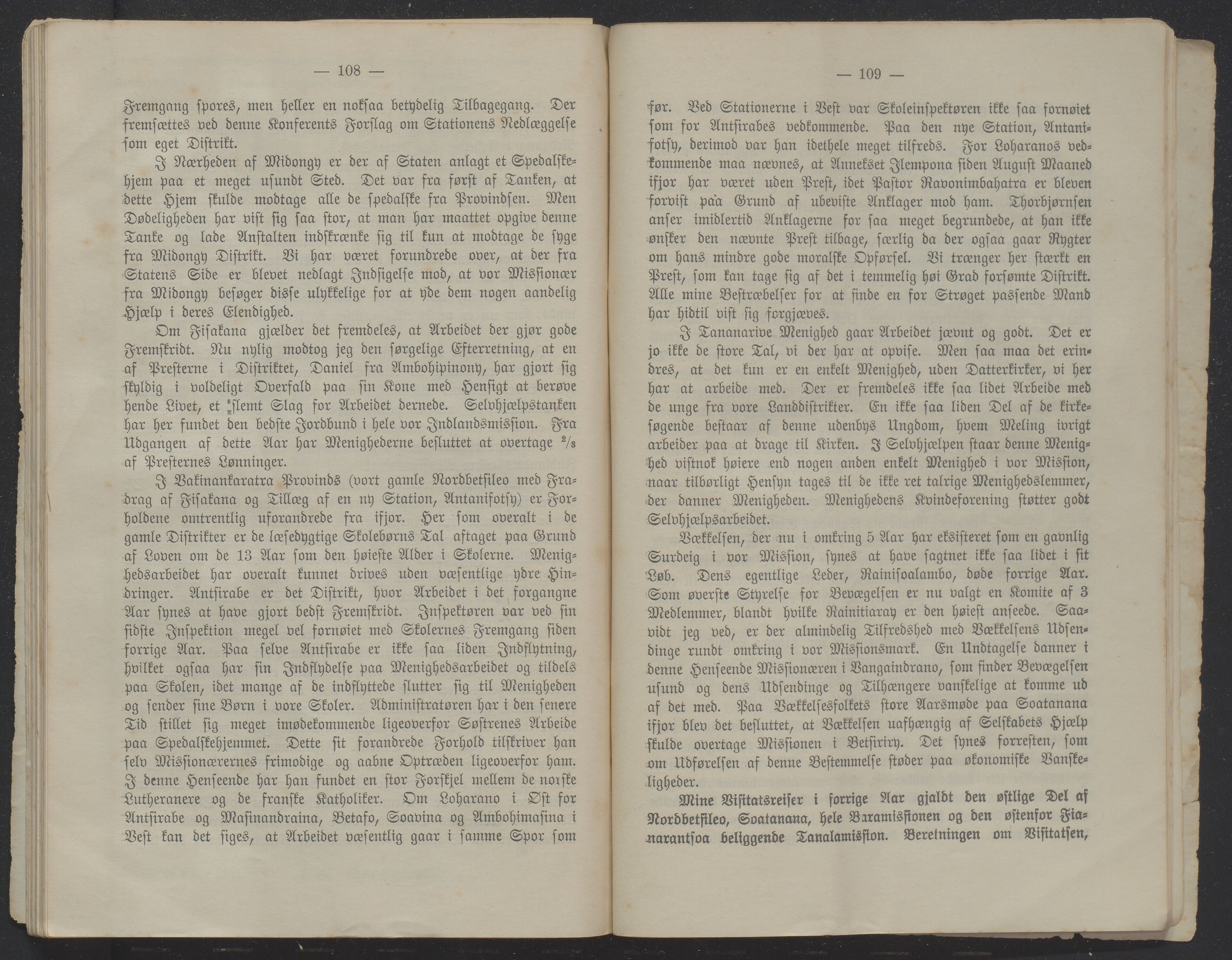 Det Norske Misjonsselskap - hovedadministrasjonen, VID/MA-A-1045/D/Db/Dba/L0340/0005: Beretninger, Bøker, Skrifter o.l   / Årsberetninger. Heftet. 63. , 1904, p. 108-109