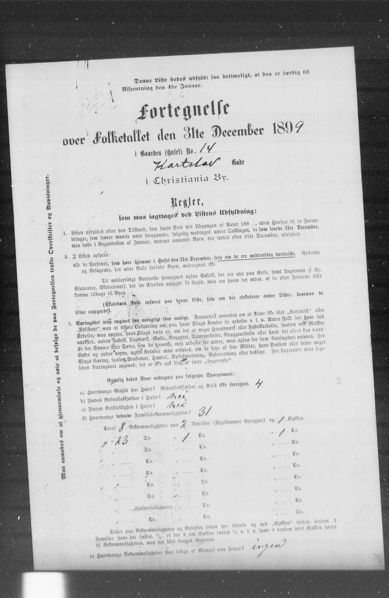 OBA, Municipal Census 1899 for Kristiania, 1899, p. 6399