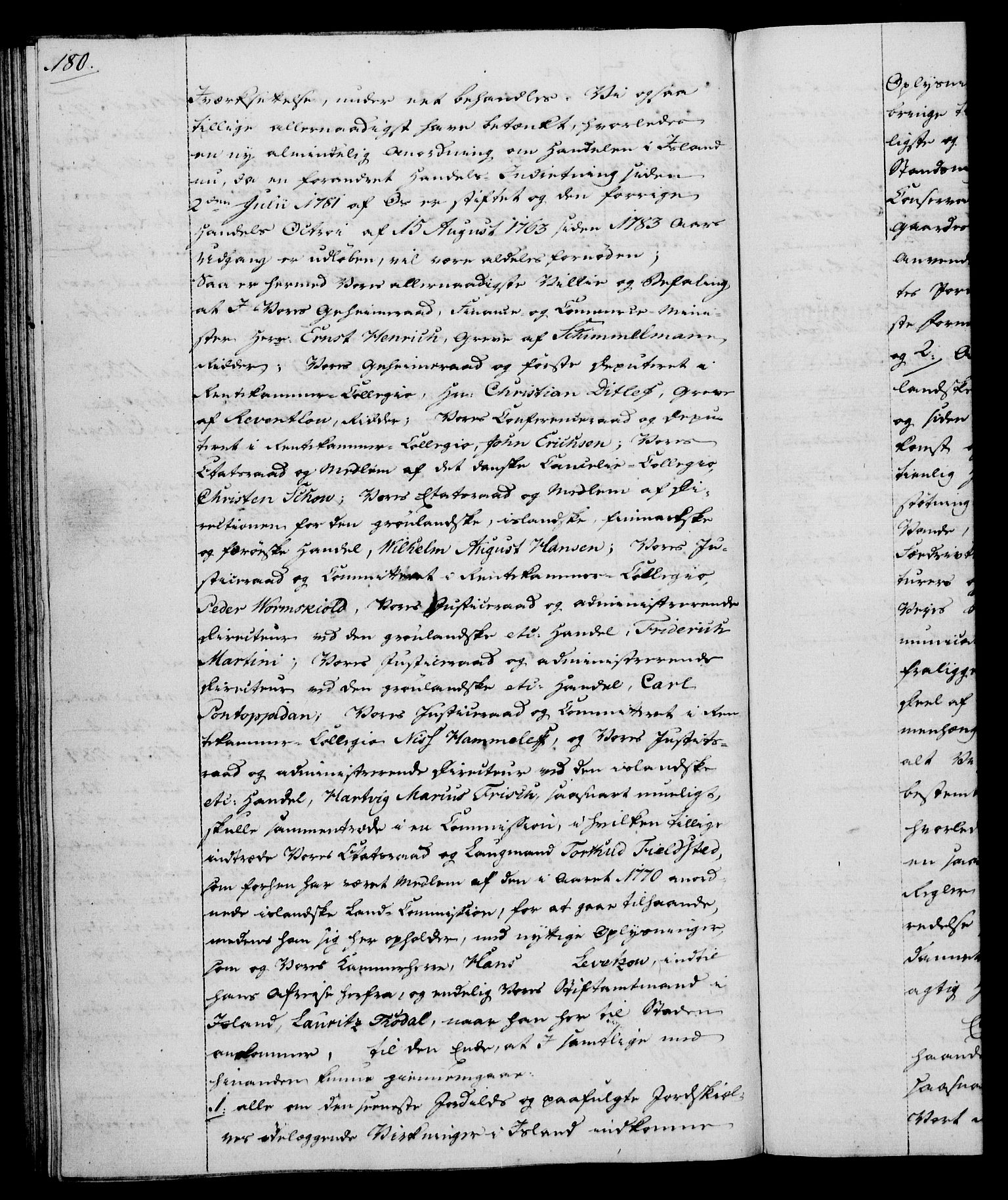 Rentekammeret, Kammerkanselliet, AV/RA-EA-3111/G/Gg/Gga/L0013: Norsk ekspedisjonsprotokoll med register (merket RK 53.13), 1784-1787, p. 180