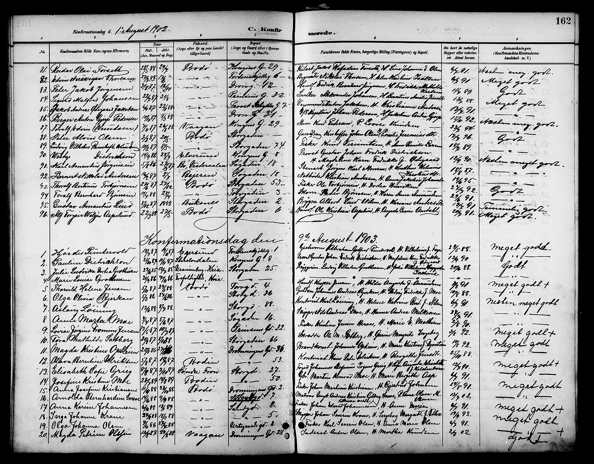Ministerialprotokoller, klokkerbøker og fødselsregistre - Nordland, SAT/A-1459/801/L0033: Parish register (copy) no. 801C08, 1898-1910, p. 162