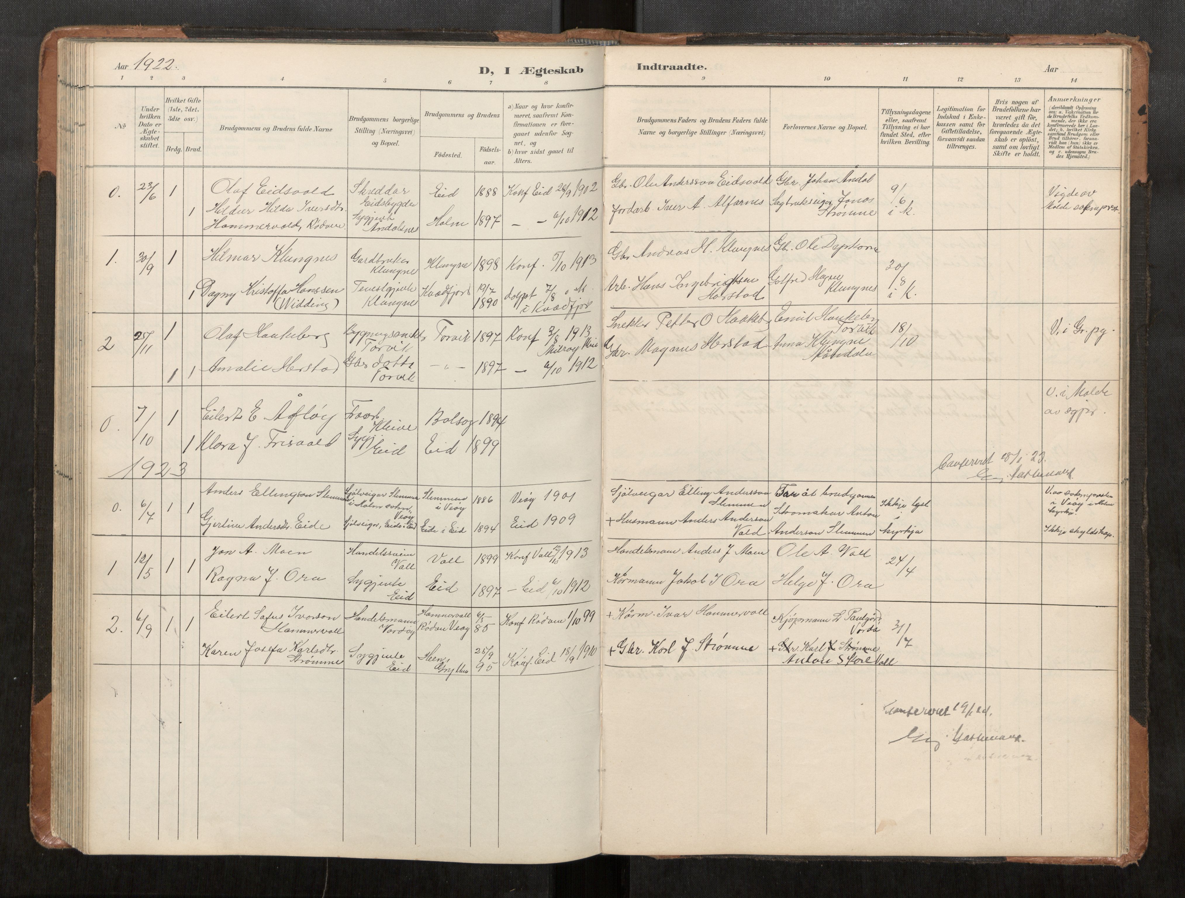 Ministerialprotokoller, klokkerbøker og fødselsregistre - Møre og Romsdal, AV/SAT-A-1454/542/L0561: Parish register (copy) no. 542C03, 1893-1931