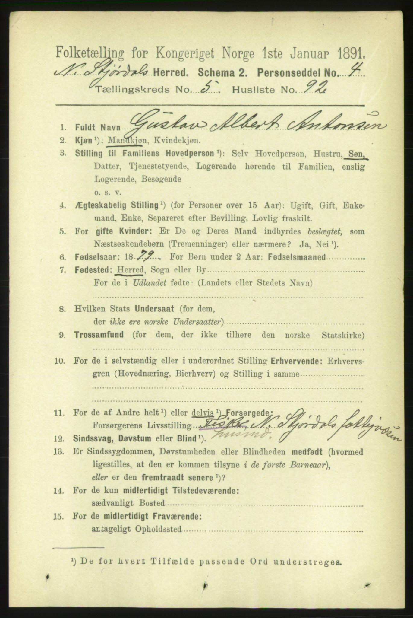 RA, 1891 census for 1714 Nedre Stjørdal, 1891, p. 2500