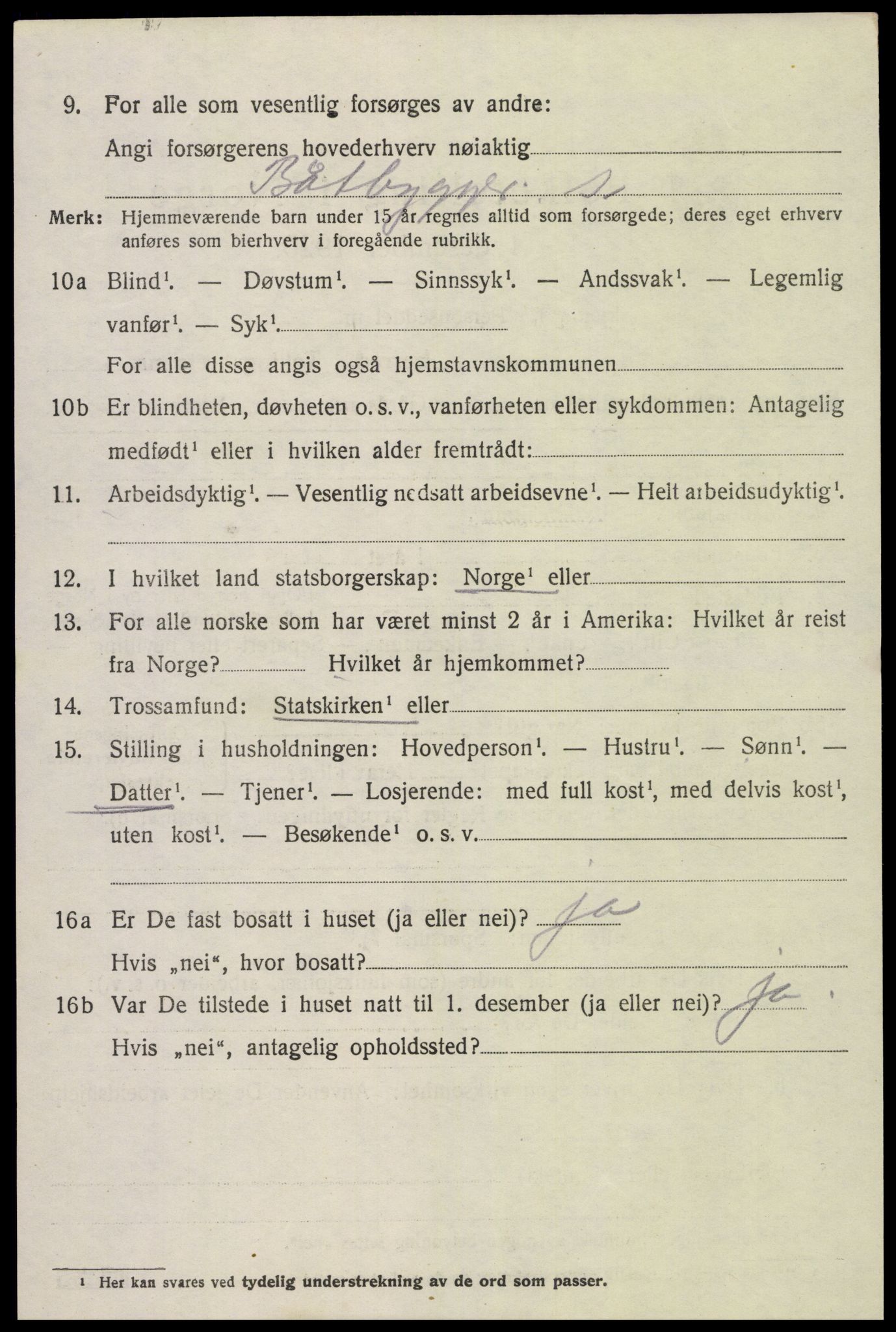 SAK, 1920 census for Øyestad, 1920, p. 6203