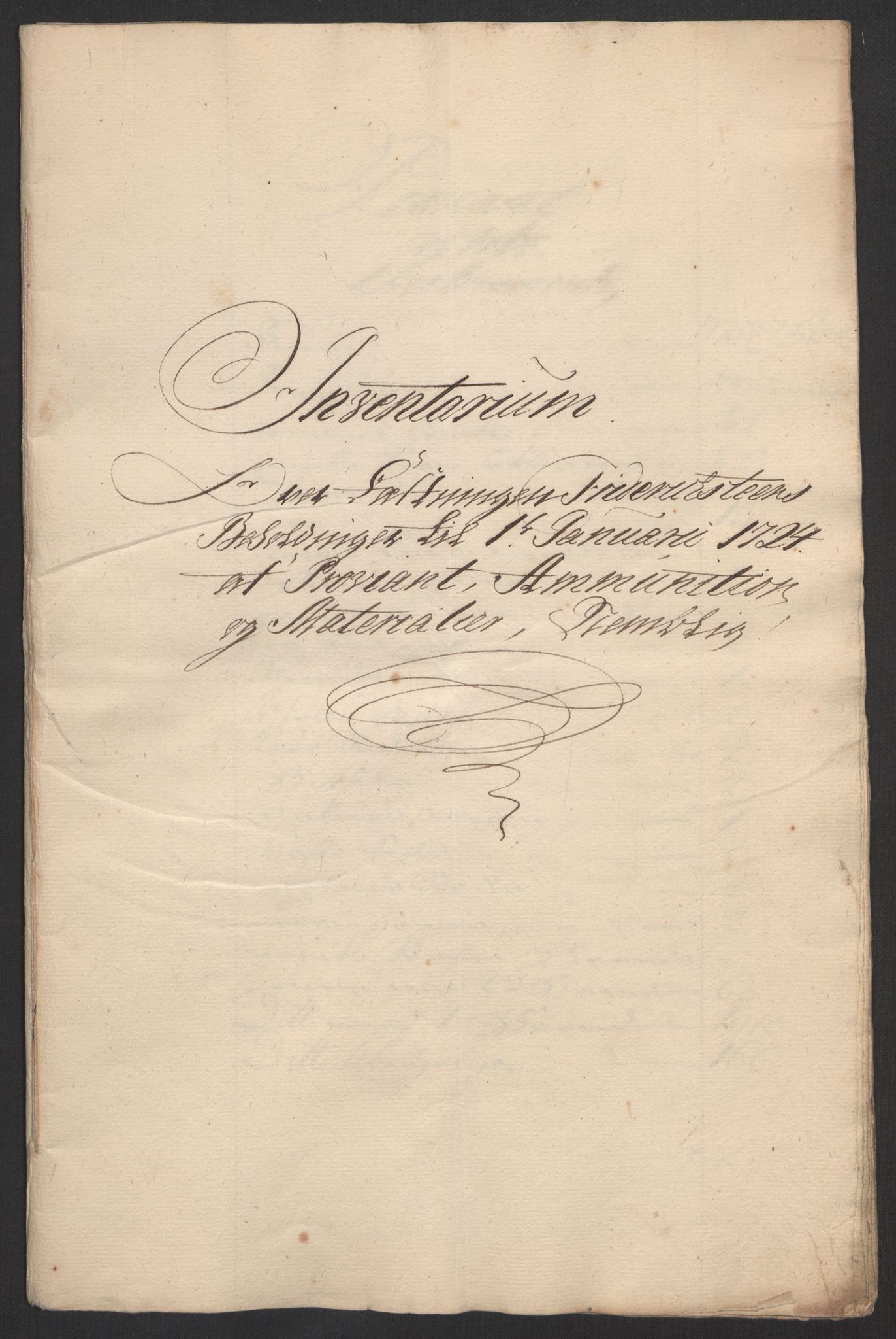 Kommanderende general (KG I) med Det norske krigsdirektorium, AV/RA-EA-5419/D/L0153: Fredriksten festning: Brev, inventarfortegnelser og regnskapsekstrakter, 1724-1729, p. 6