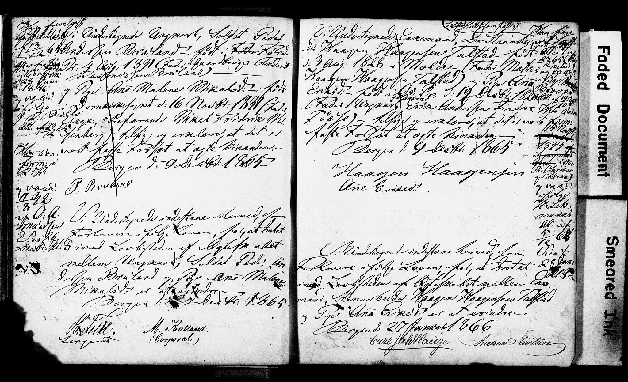 Korskirken sokneprestembete, AV/SAB-A-76101: Best man's statements no. II.5.3, 1865-1871, p. 20