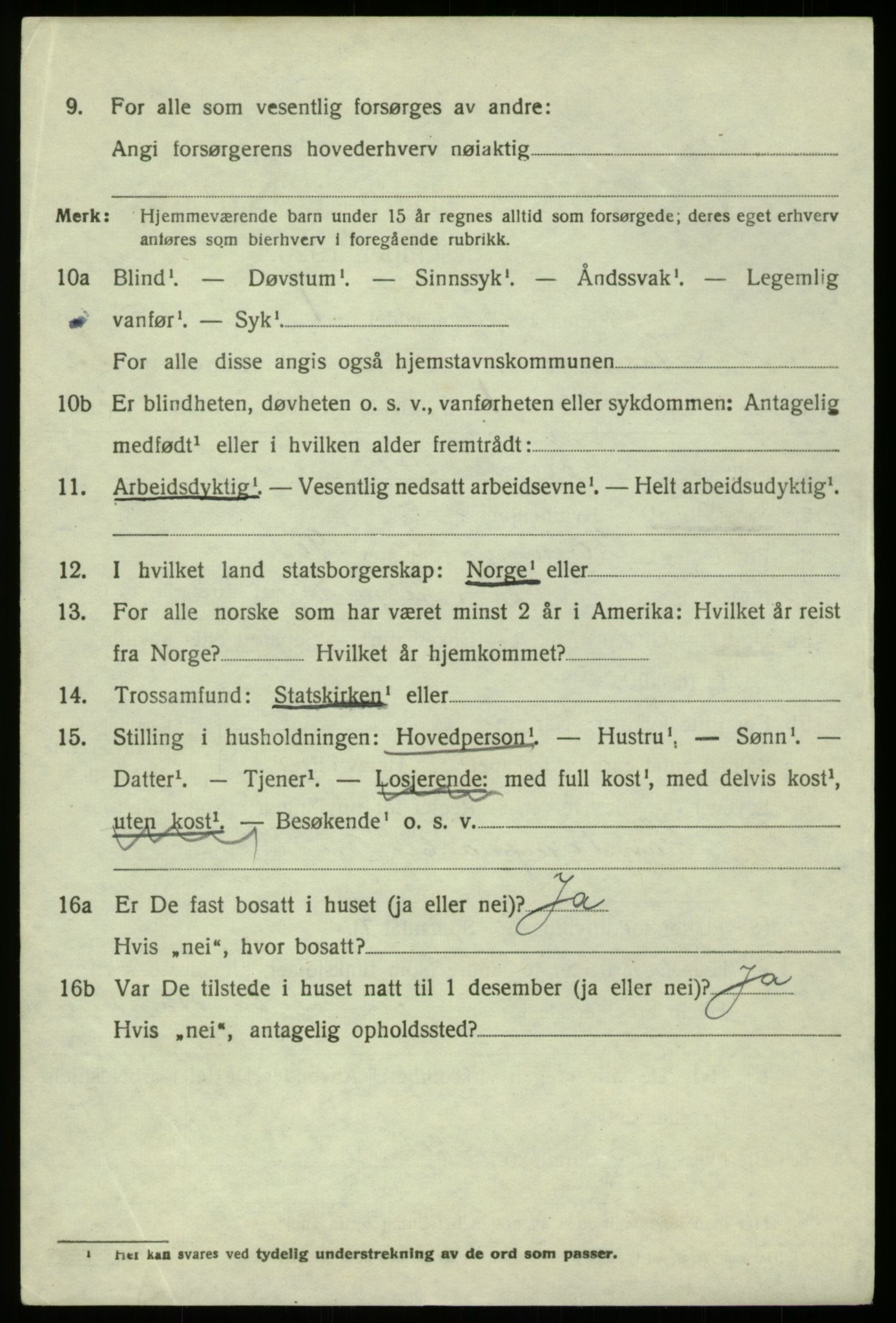 SAB, 1920 census for Hosanger, 1920, p. 5100