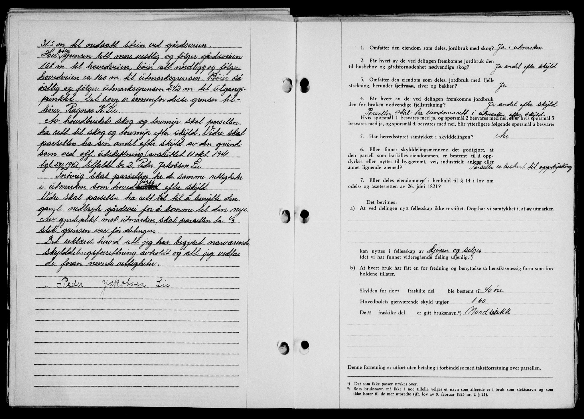 Lofoten sorenskriveri, SAT/A-0017/1/2/2C/L0013a: Mortgage book no. 13a, 1944-1946, Diary no: : 10/1946