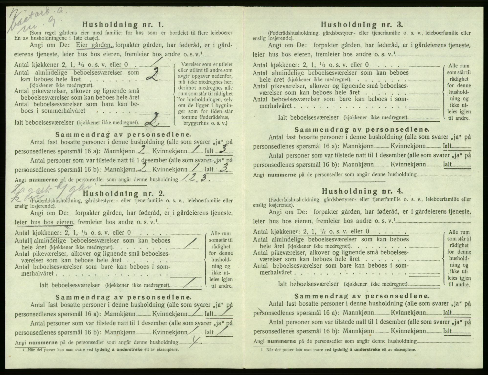 SAB, 1920 census for Tysnes, 1920, p. 1040