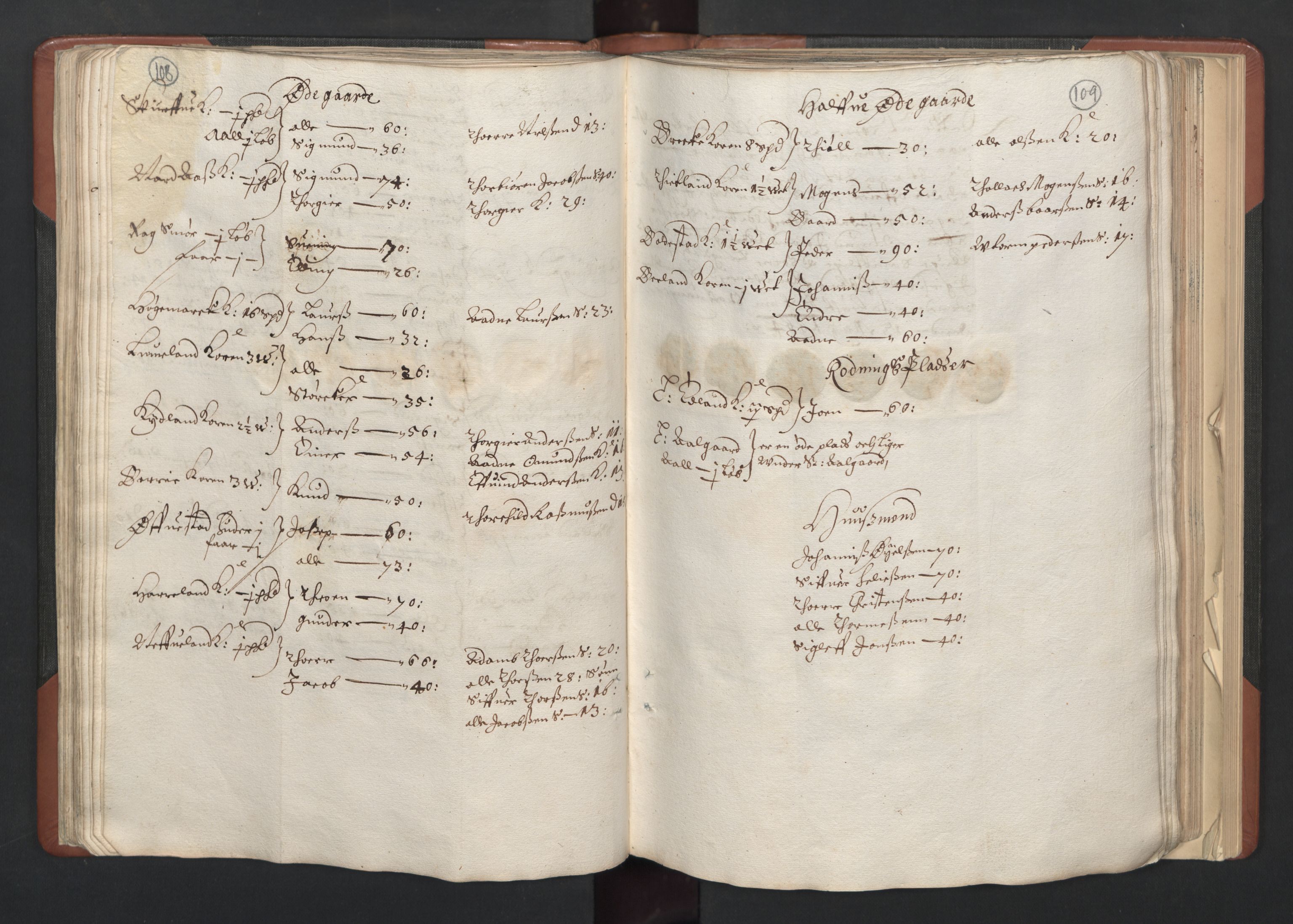 RA, Bailiff's Census 1664-1666, no. 11: Jæren and Dalane fogderi, 1664, p. 108-109
