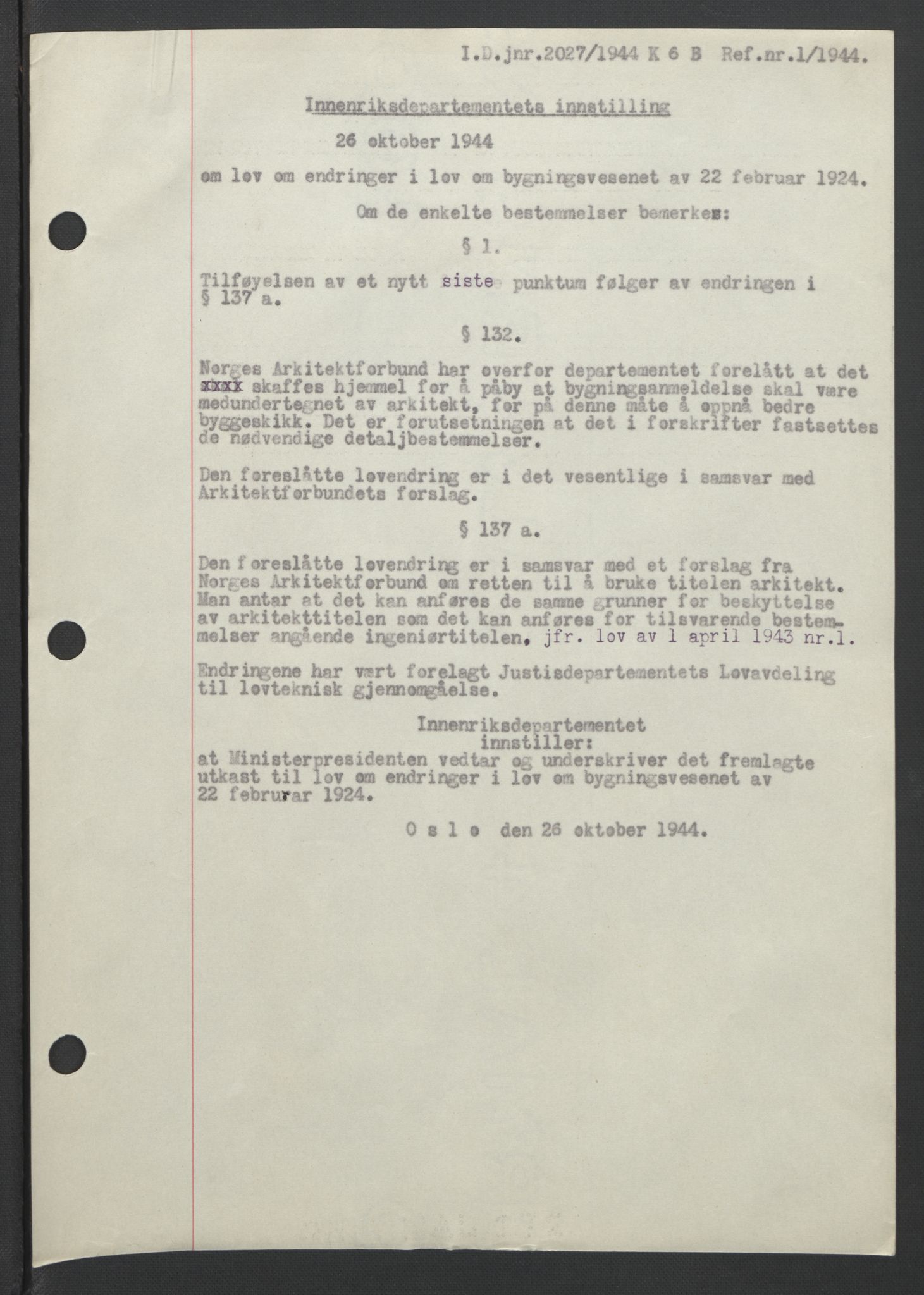 NS-administrasjonen 1940-1945 (Statsrådsekretariatet, de kommisariske statsråder mm), AV/RA-S-4279/D/Db/L0090: Foredrag til vedtak utenfor ministermøte, 1942-1945, p. 434