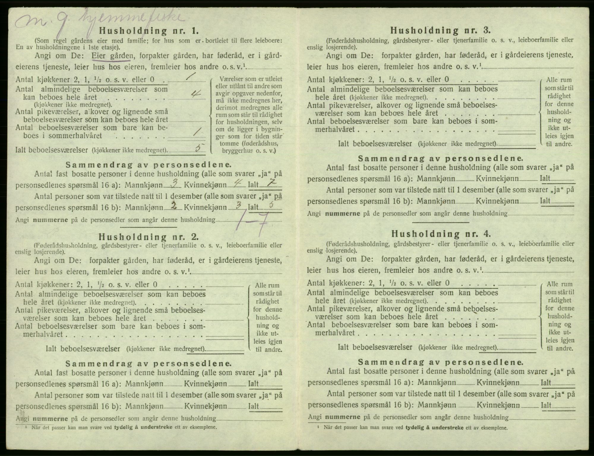 SAB, 1920 census for Fjell, 1920, p. 1212