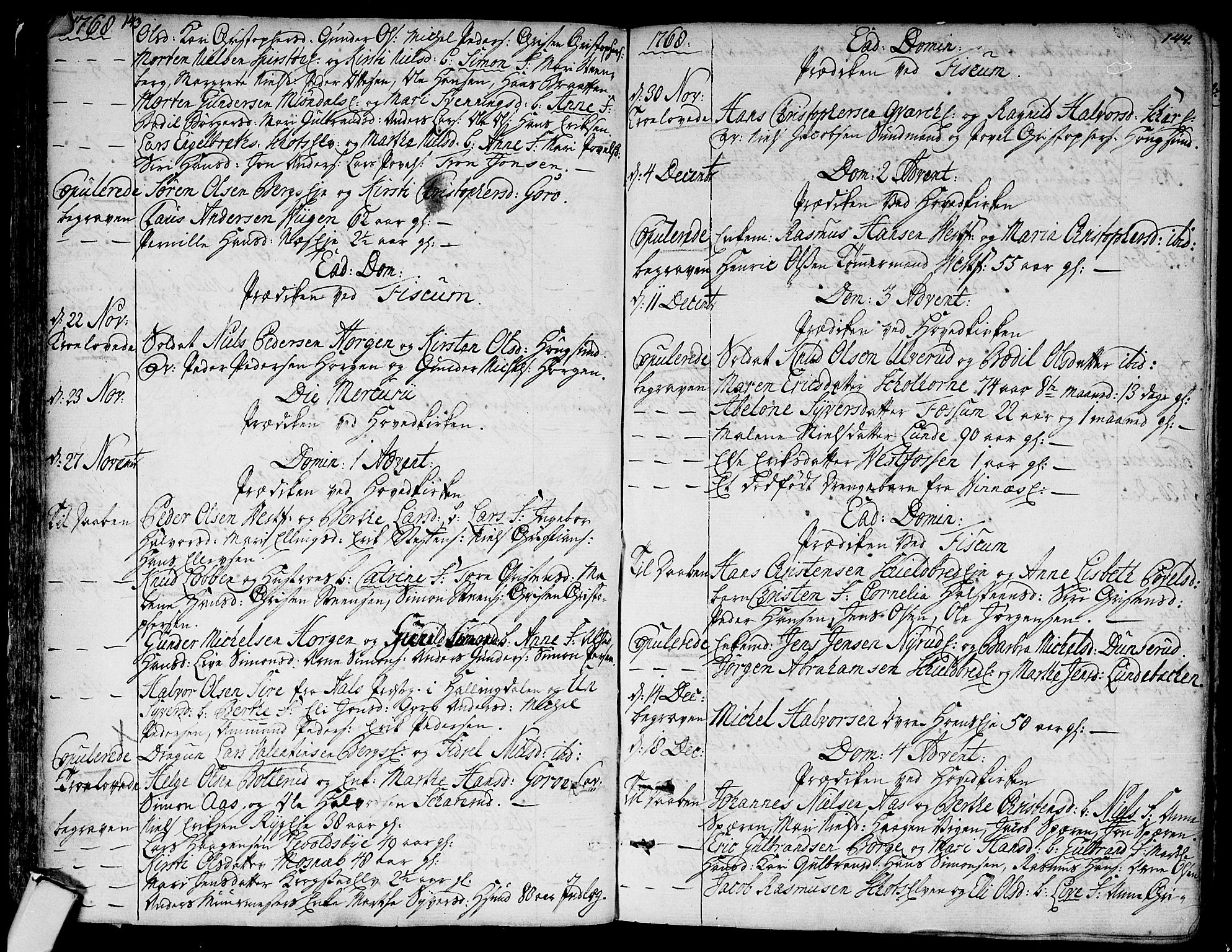 Eiker kirkebøker, SAKO/A-4/F/Fa/L0008: Parish register (official) no. I 8, 1764-1788, p. 143-144