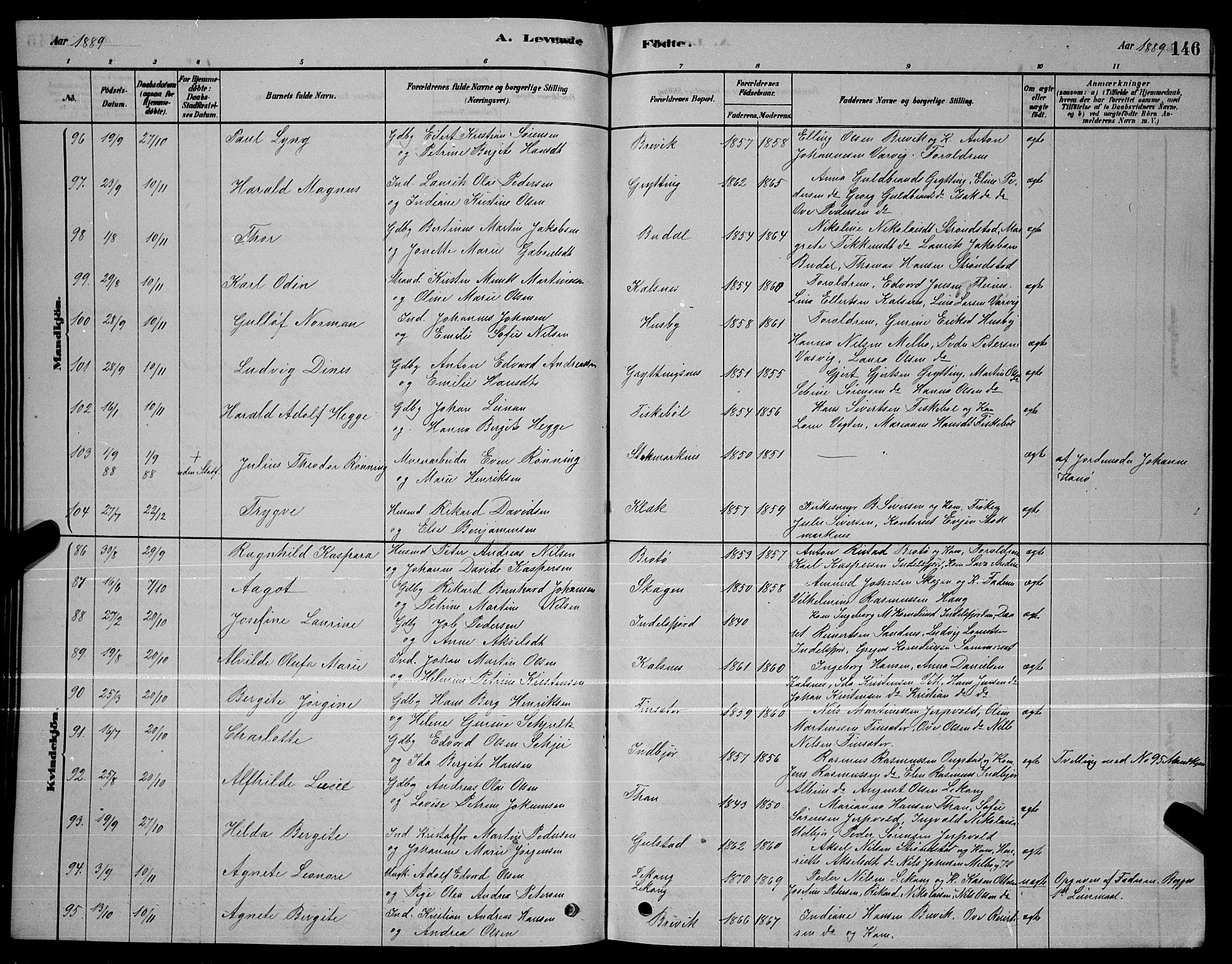 Ministerialprotokoller, klokkerbøker og fødselsregistre - Nordland, AV/SAT-A-1459/888/L1267: Parish register (copy) no. 888C05, 1878-1890, p. 146