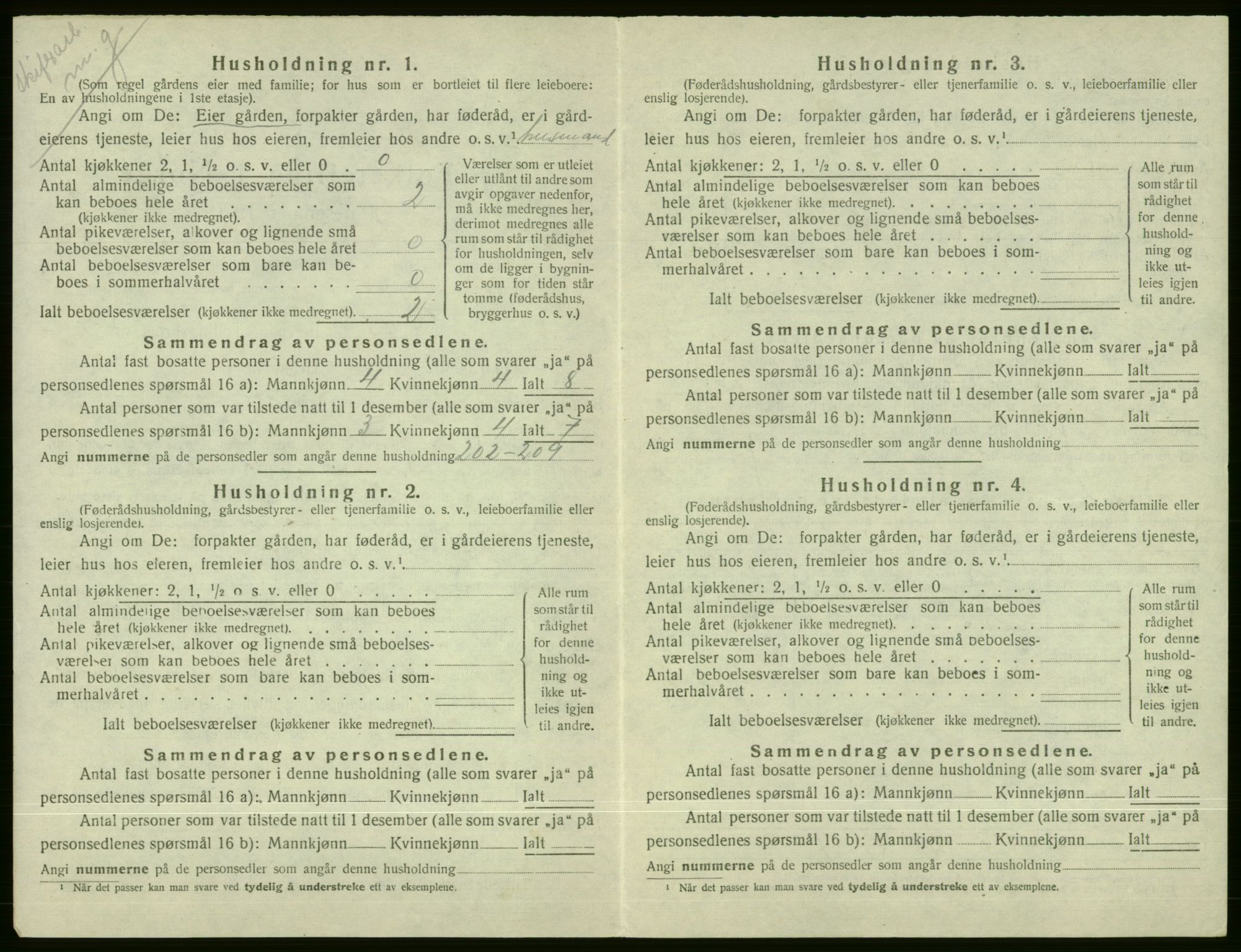 SAB, 1920 census for Voss, 1920, p. 1232