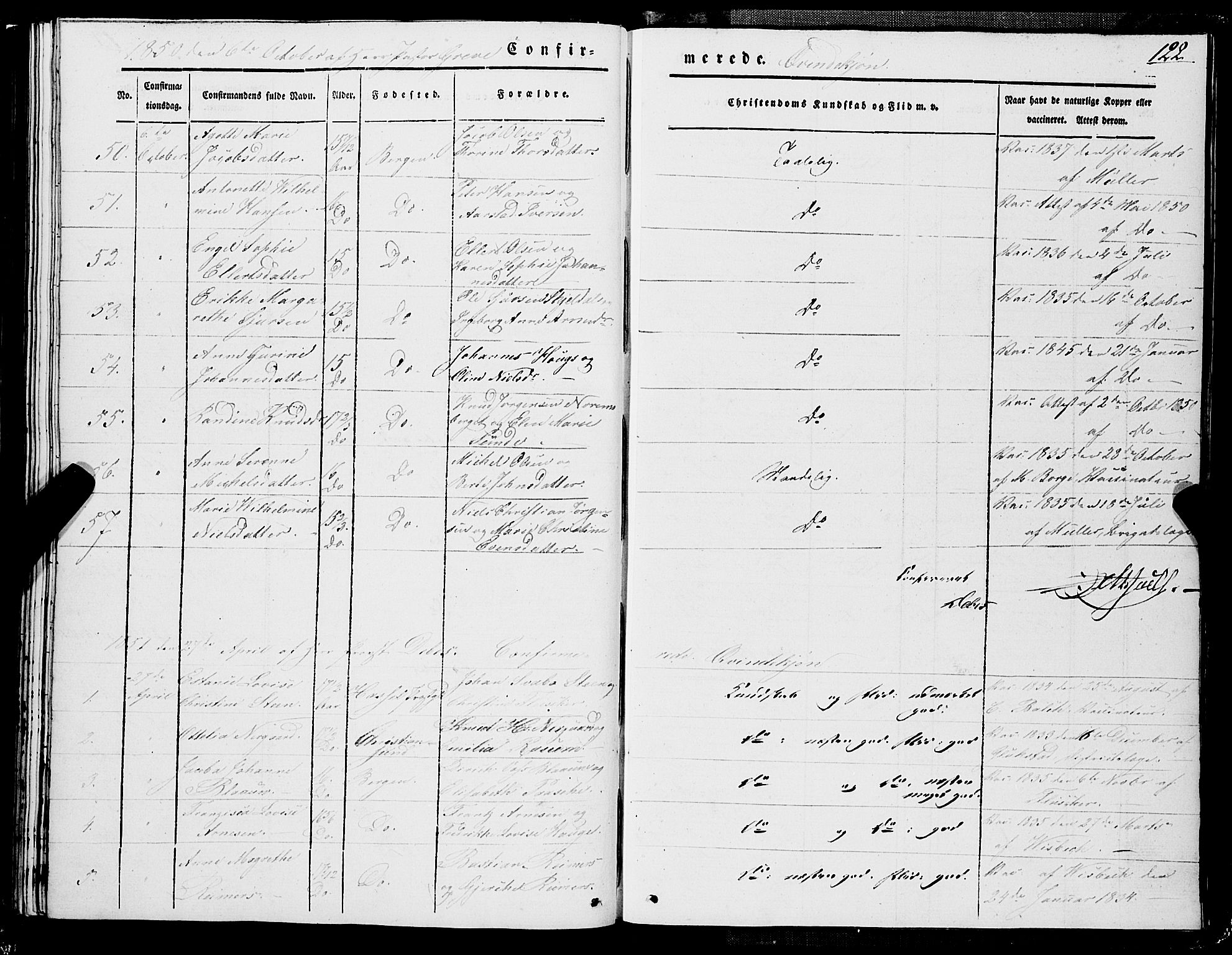 Domkirken sokneprestembete, SAB/A-74801/H/Haa/L0027: Parish register (official) no. C 2, 1841-1852, p. 122