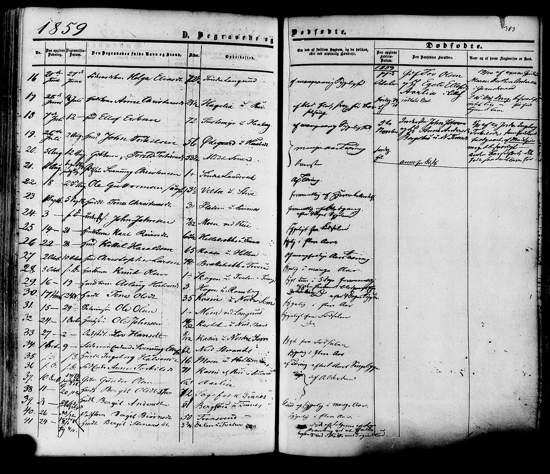 Heddal kirkebøker, SAKO/A-268/F/Fa/L0007: Parish register (official) no. I 7, 1855-1877, p. 383
