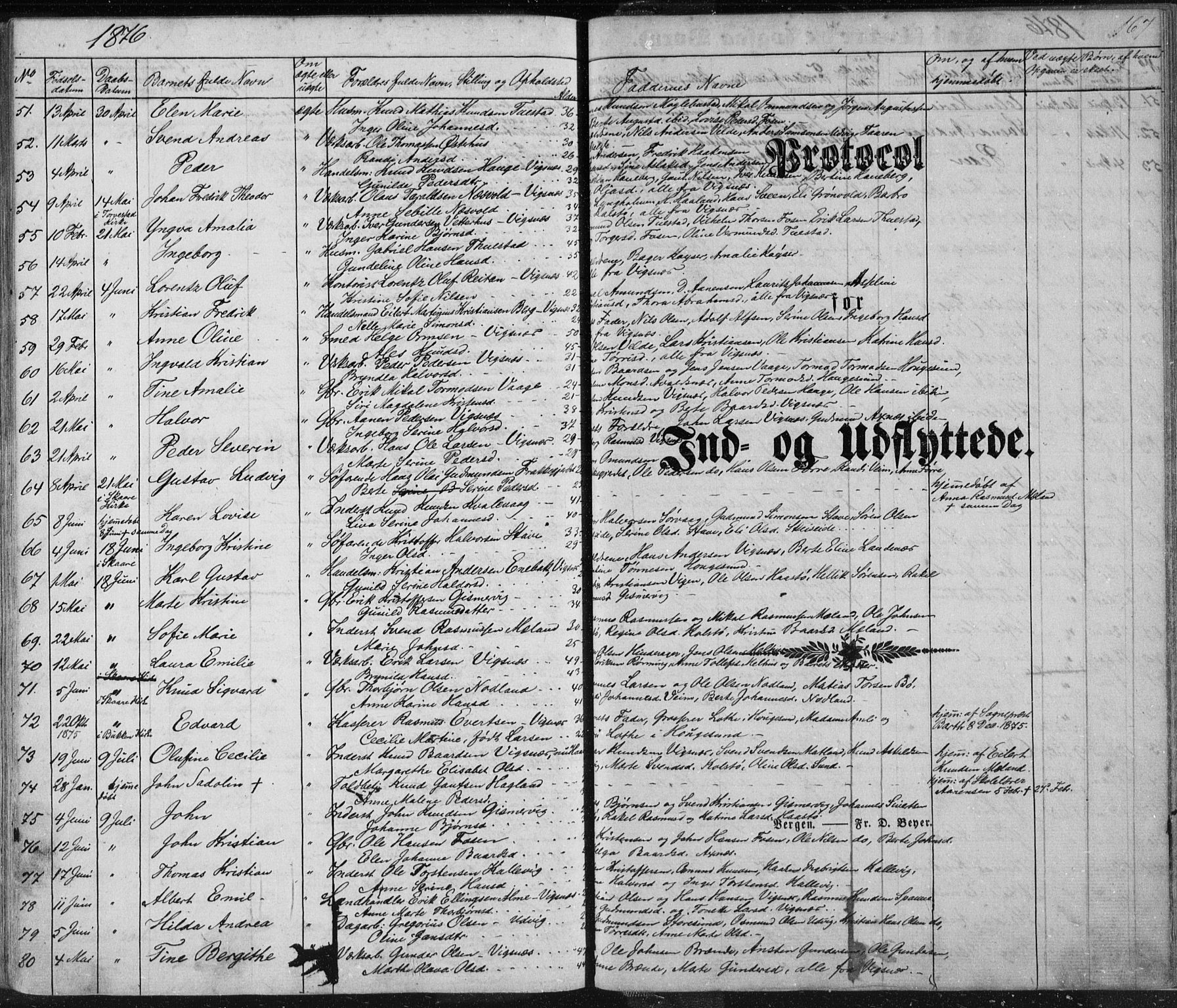 Avaldsnes sokneprestkontor, AV/SAST-A -101851/H/Ha/Haa/L0010: Parish register (official) no. A 10, 1857-1876, p. 167