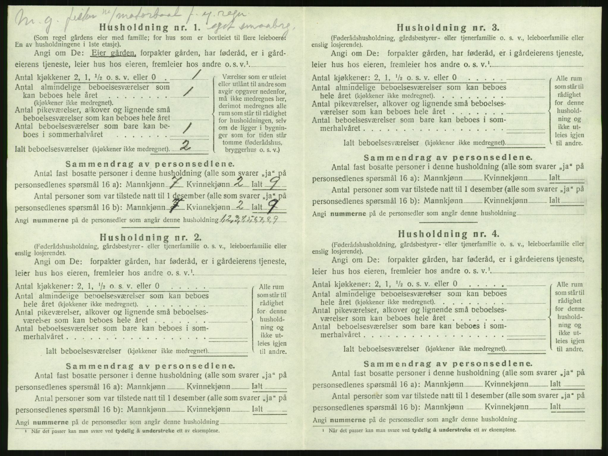 SAT, 1920 census for Brattvær, 1920, p. 325